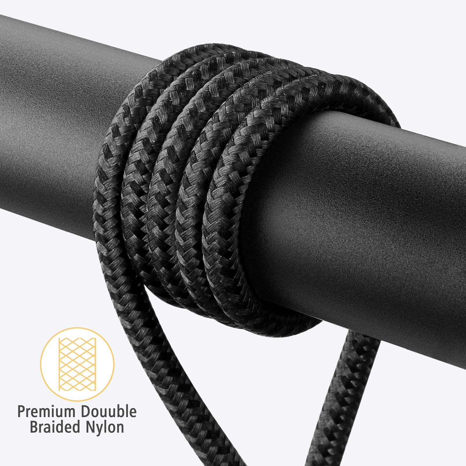 Short Iphone Charger 1Ft 2Pack [ Mfi Certified] 12 Inch 90 Degree Lightning Cable Fast Nylon Braided Right Angle Iphone Charging