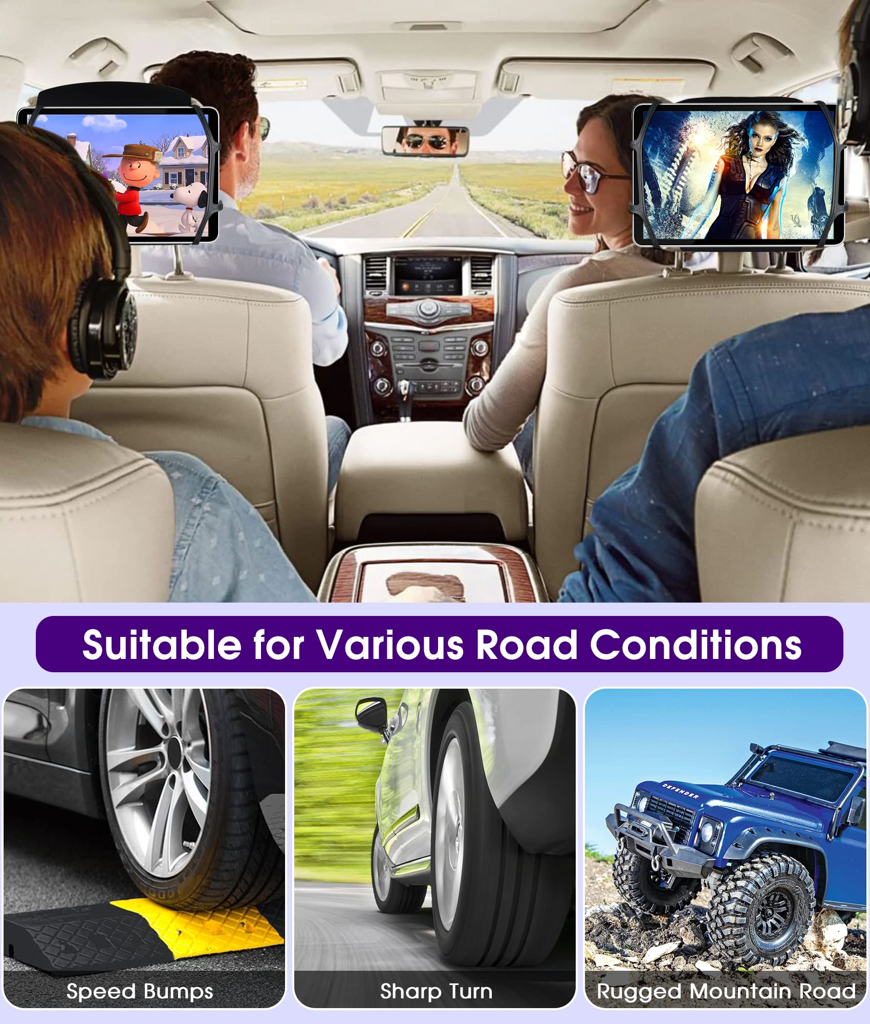 Lpoake 4 Pack Tablet Holder For Car