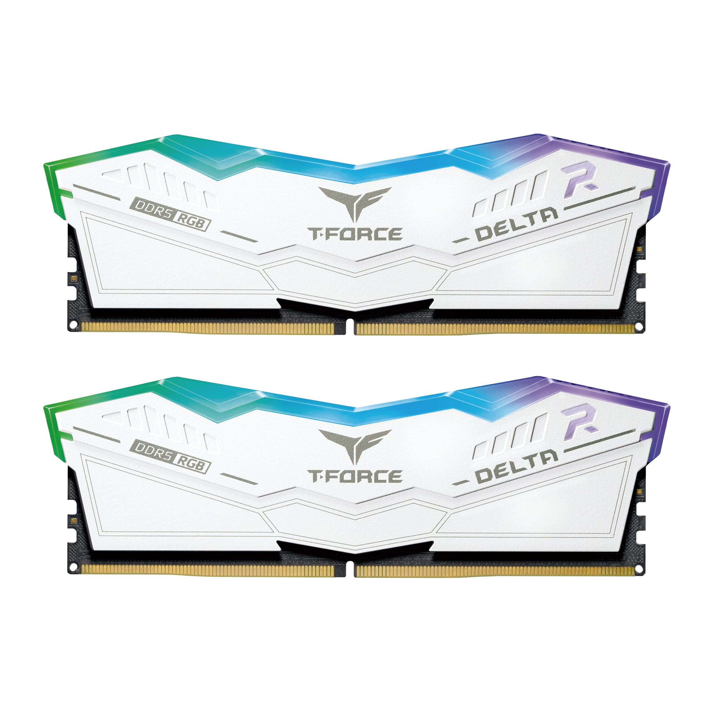 TEAMGROUP T-Force Delta RGB DDR5 Ram 64GB (2x32GB) 6000MHz CL38 Intel XMP 3.0 & AMD Expo Compatible Desktop Memory Module White 