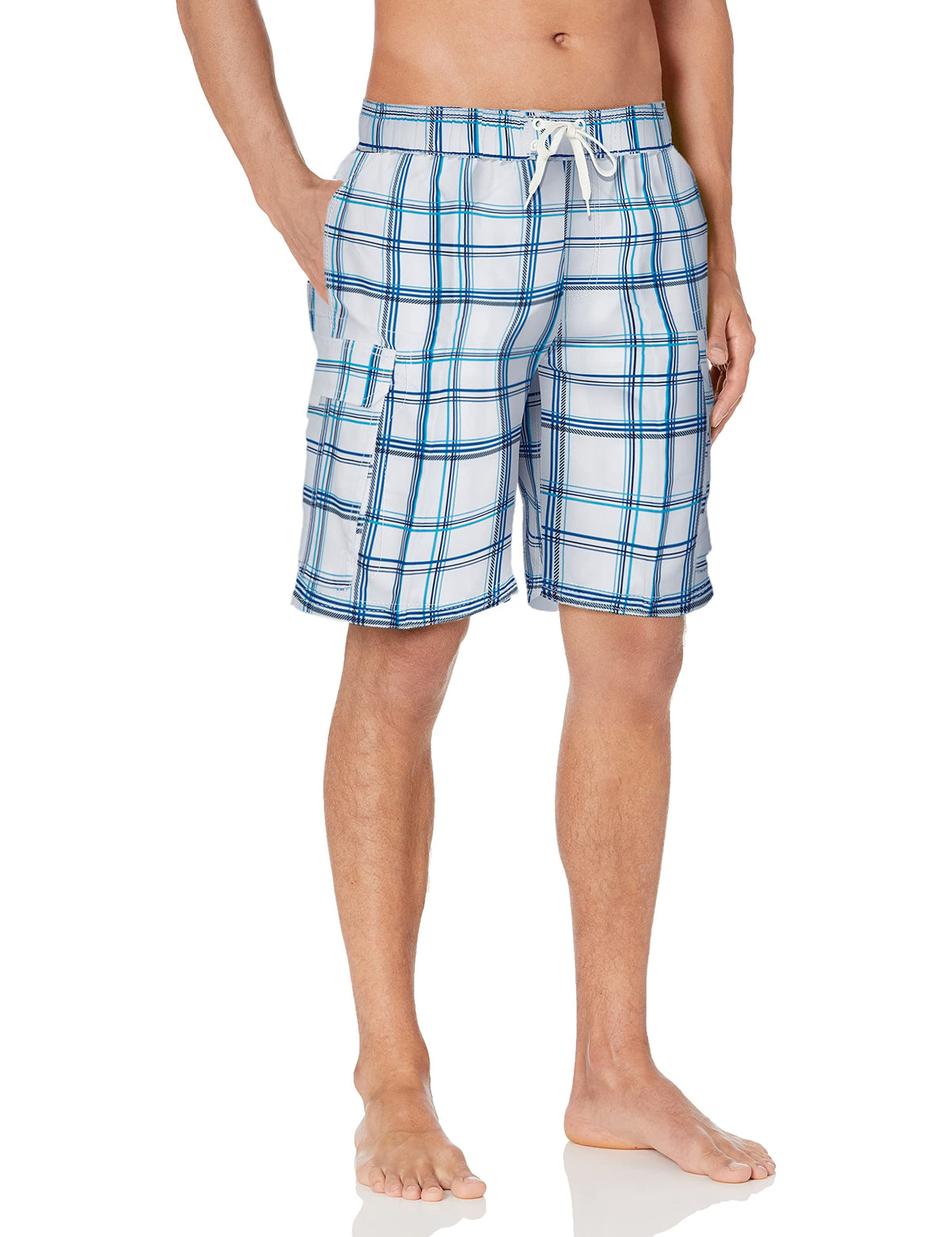 Kanu Surf Mens Infinite Swim Trunks (Regular  Extended Sizes), Miles White, X Large