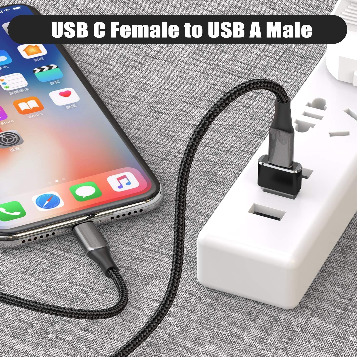 Basesailor USB to USB C Adapter 3 Pack,Type C Female to USB A Male Cable Converter for iPhone 16 15 Pro,MacBook,iMac,PC,Laptop,Computer,Samsung Galaxy S24 24 AI Plus Ultra S23 S22,Google Pixel 8,OTG