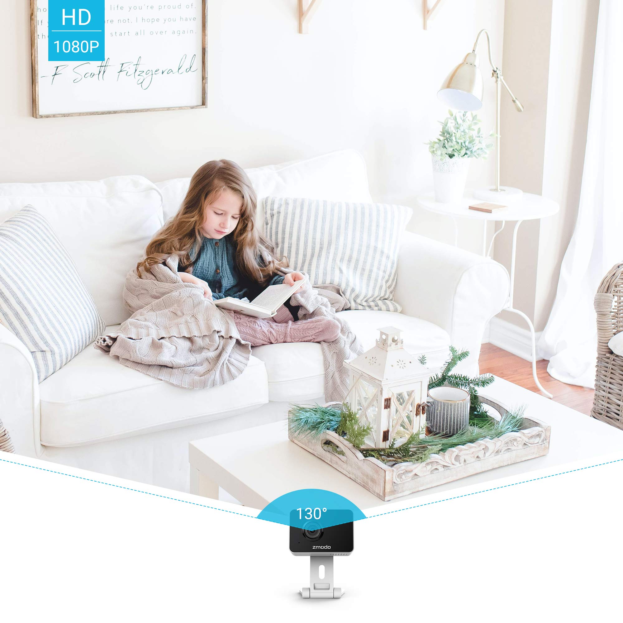 Zmodo Mini Pro 1080P Indoor Home Security Camera Wireless Baby Monitor Pet Cam Nanny Camera Two-Way Audio, Night Vision, Motion