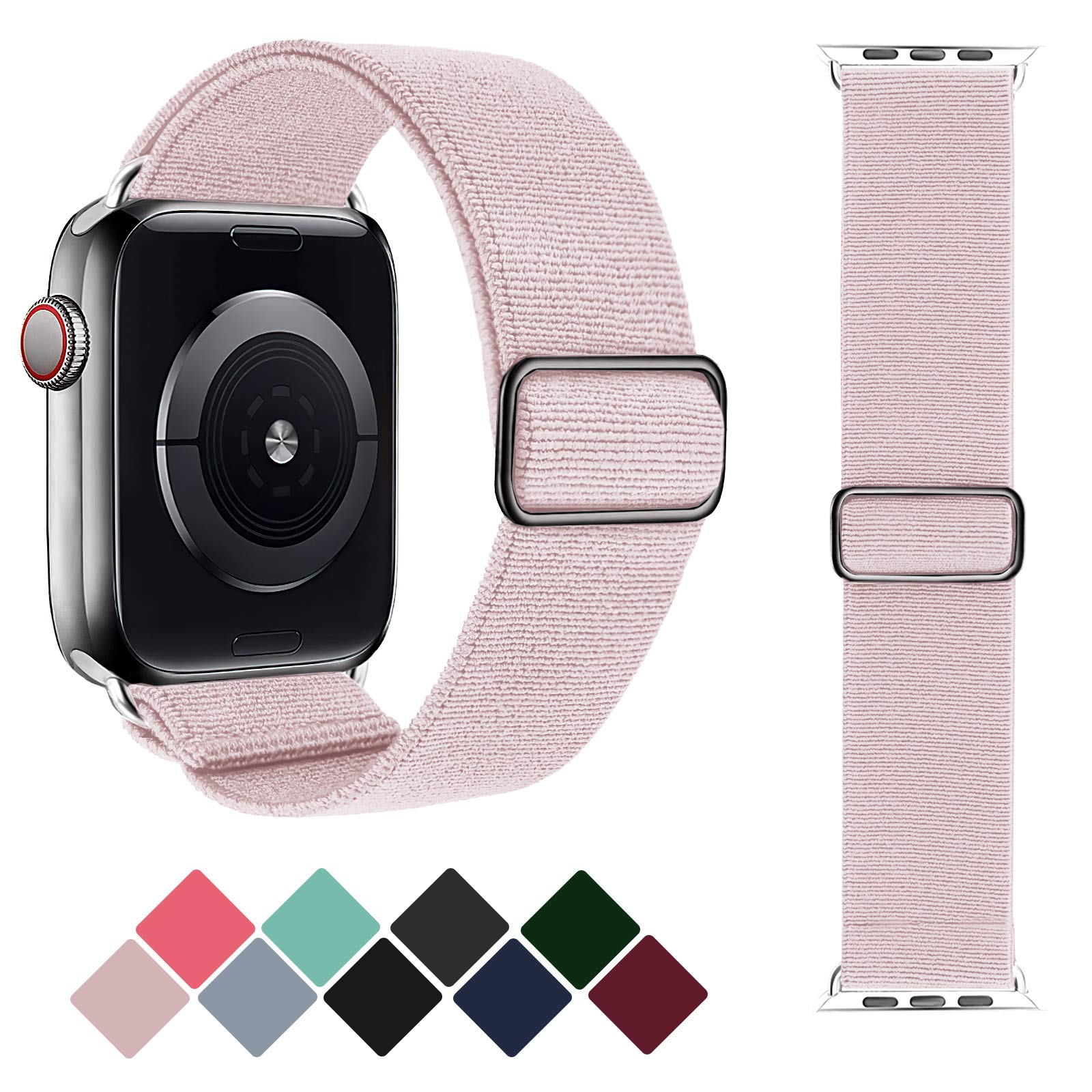 Greatfine Stretchy Solo Loop Strap Compatible With Apple Watch Band 38Mm 40Mm 44Mm 41Mm 42Mm 45Mm 49Mm, Elastic Nylon Watch Band