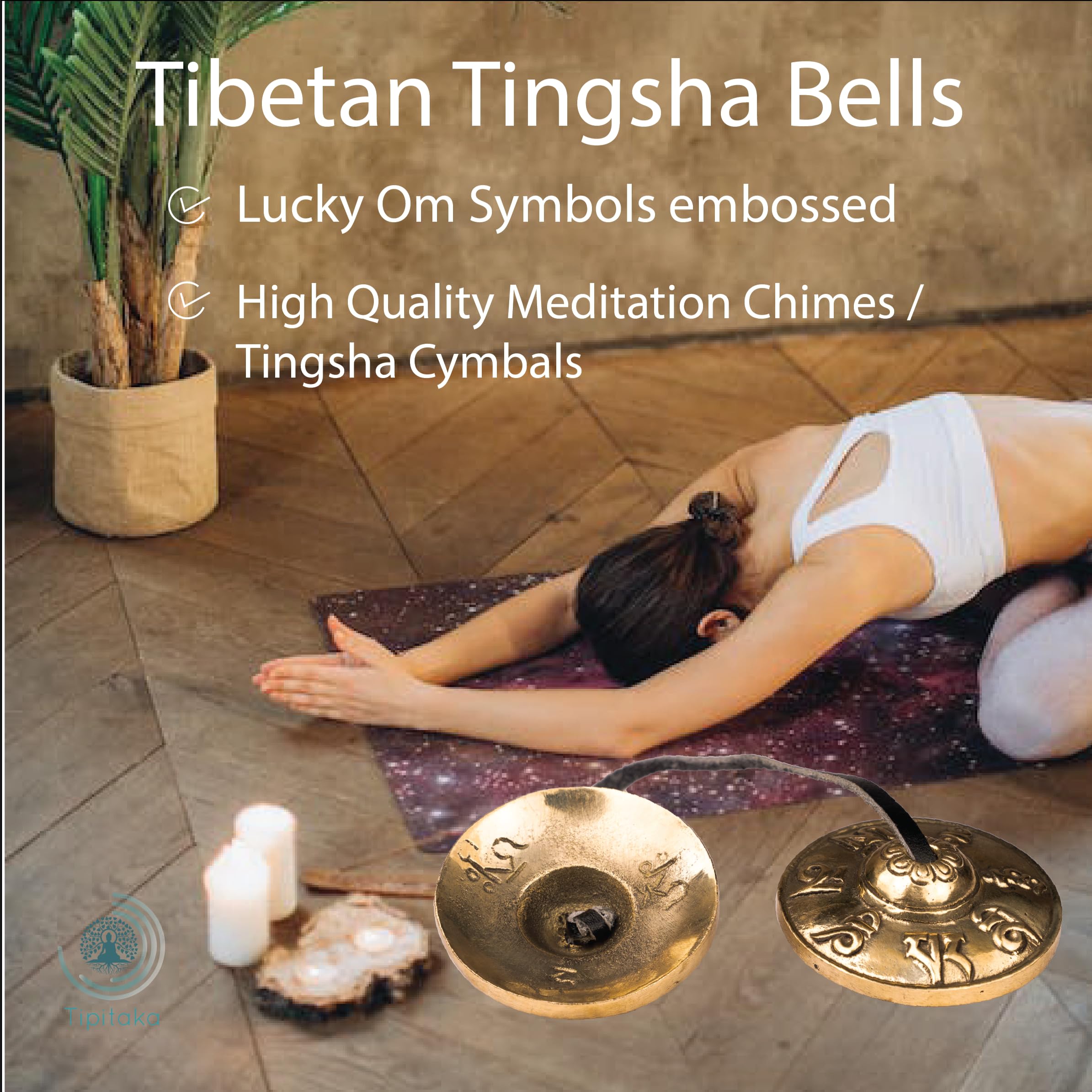 Tipitaka Tibetan Tingsha Cymbal Bells With Case | Handcrafted In Nepal Sound Healing Meditation Bells 6.5 Cm For Sound Healing A