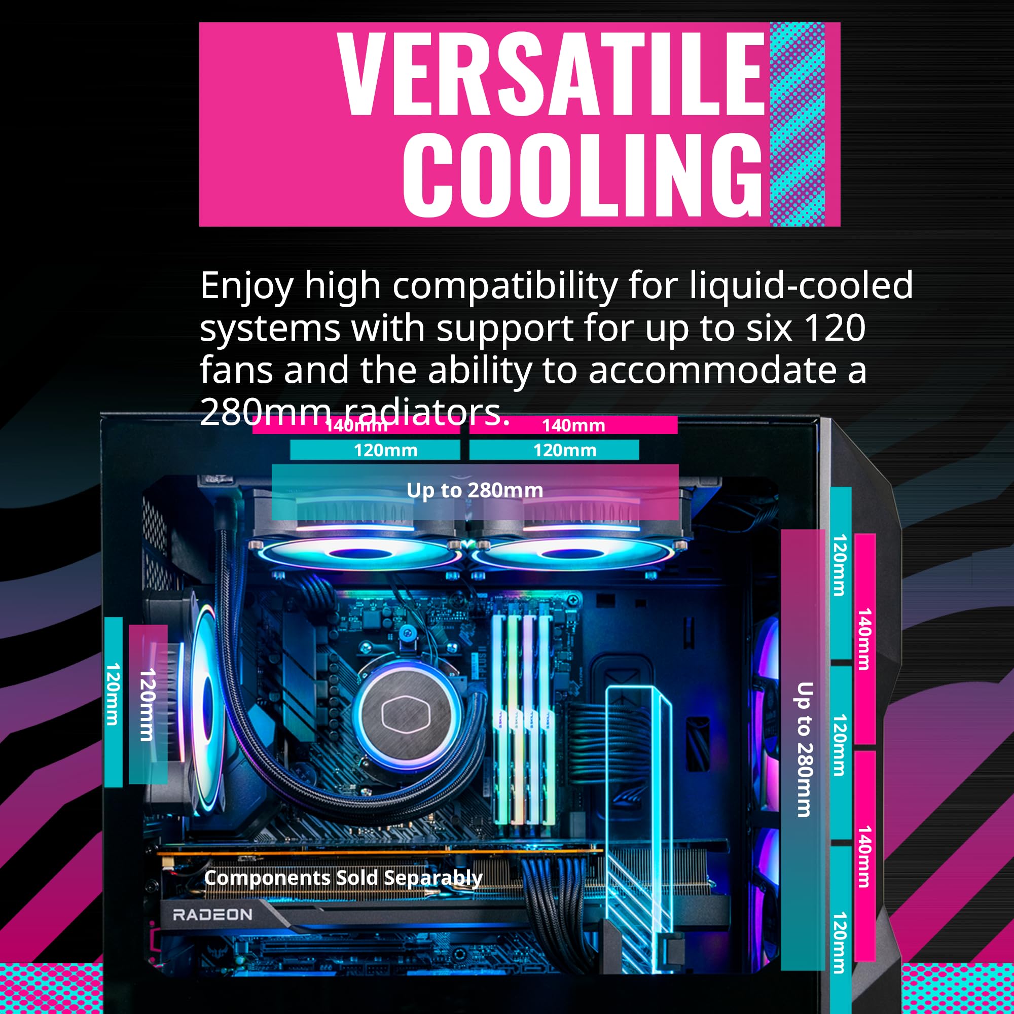 Cooler Master Td300 Mesh Micro Atx Tower With Polygonal Mesh Front Ana Removable Top Panel, Argb/Pwm Hub Tempered Glass, Dual Si