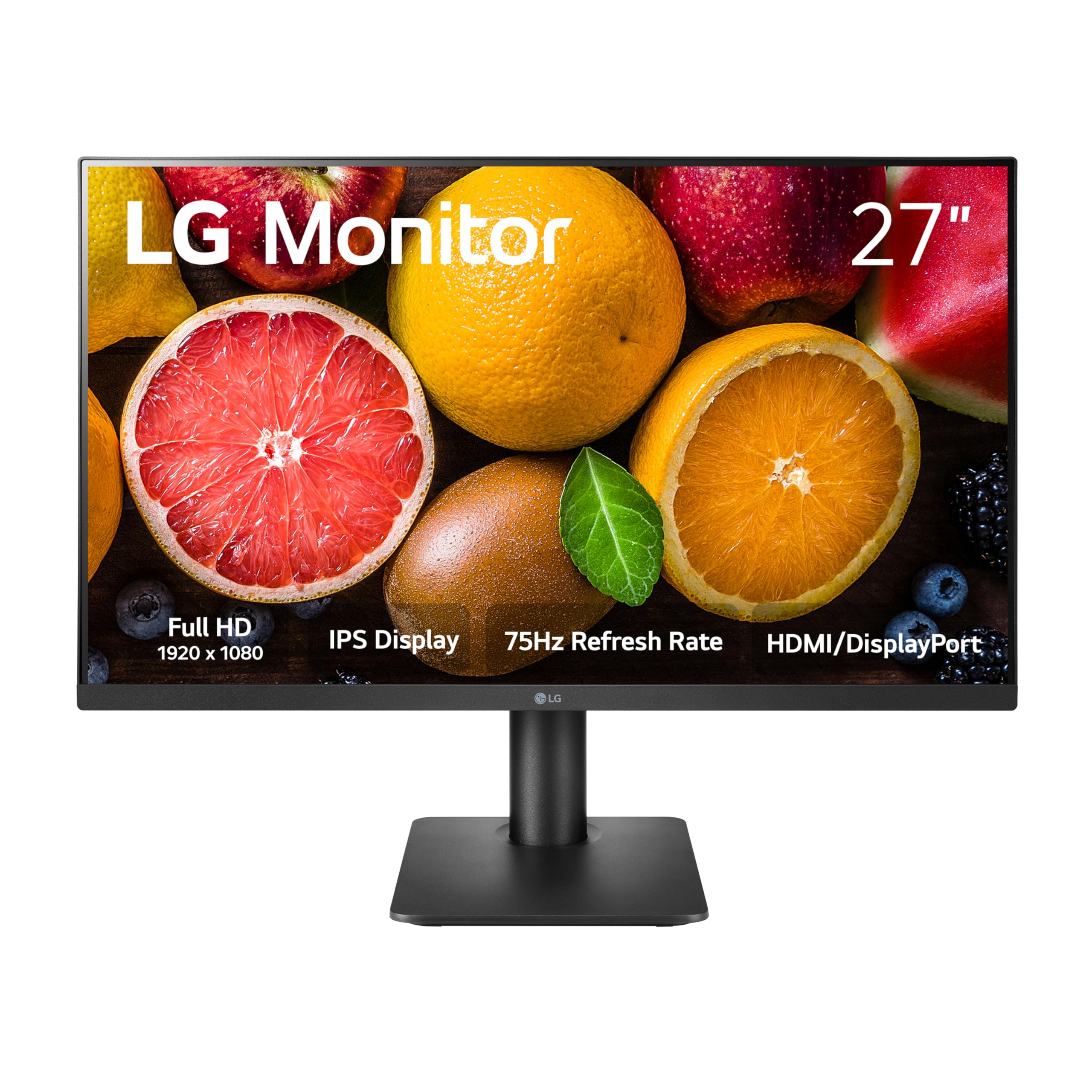 Lg Fhd (1920 X 1080) 27 Inch Computer Monitor, Ips, Amd Freesync, 3 Side Borderless Design, Tilt/Height Adjustable Stand, 75Hz,
