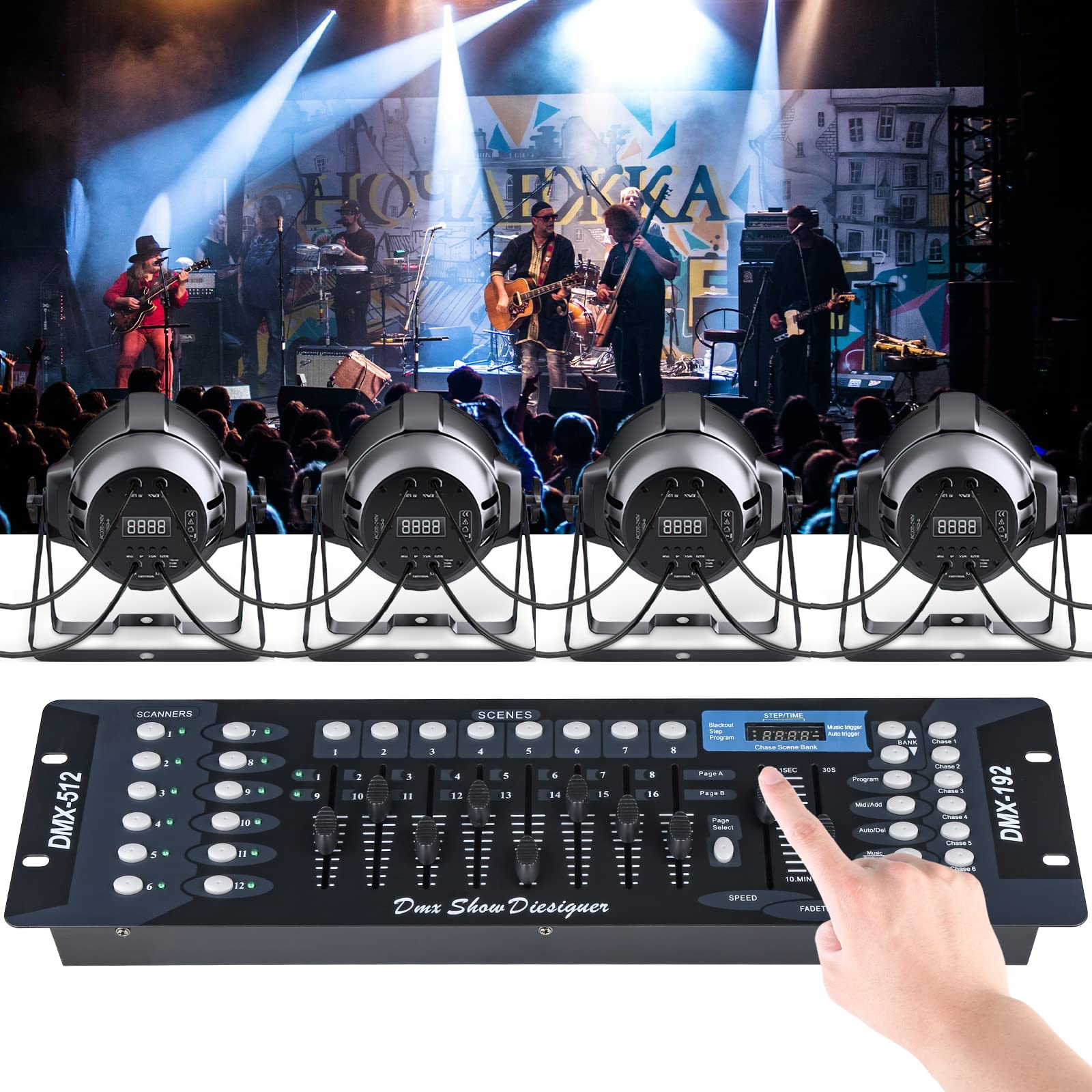 Dmx Controller, Dmx Console,192Ch Dmx512 Console, With 2M/6.6 Ft Dmx Signal Cable, Controller Panel Use For Editing Program Of S