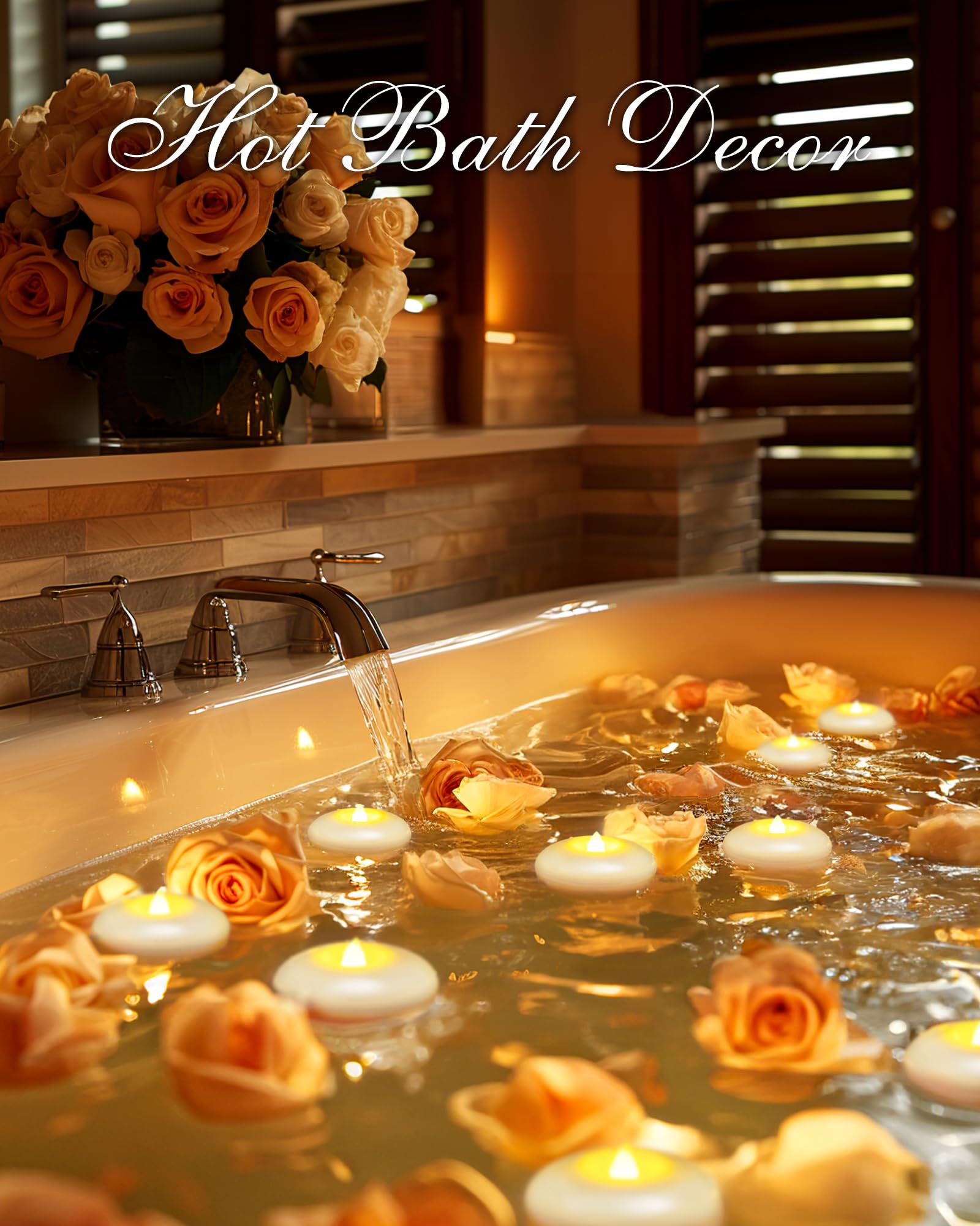 Homemory 3    Flameless Led Floating Candles, Battery Operated Flickering Waterproof Tealights For Cylinder Vases, Centerpieces