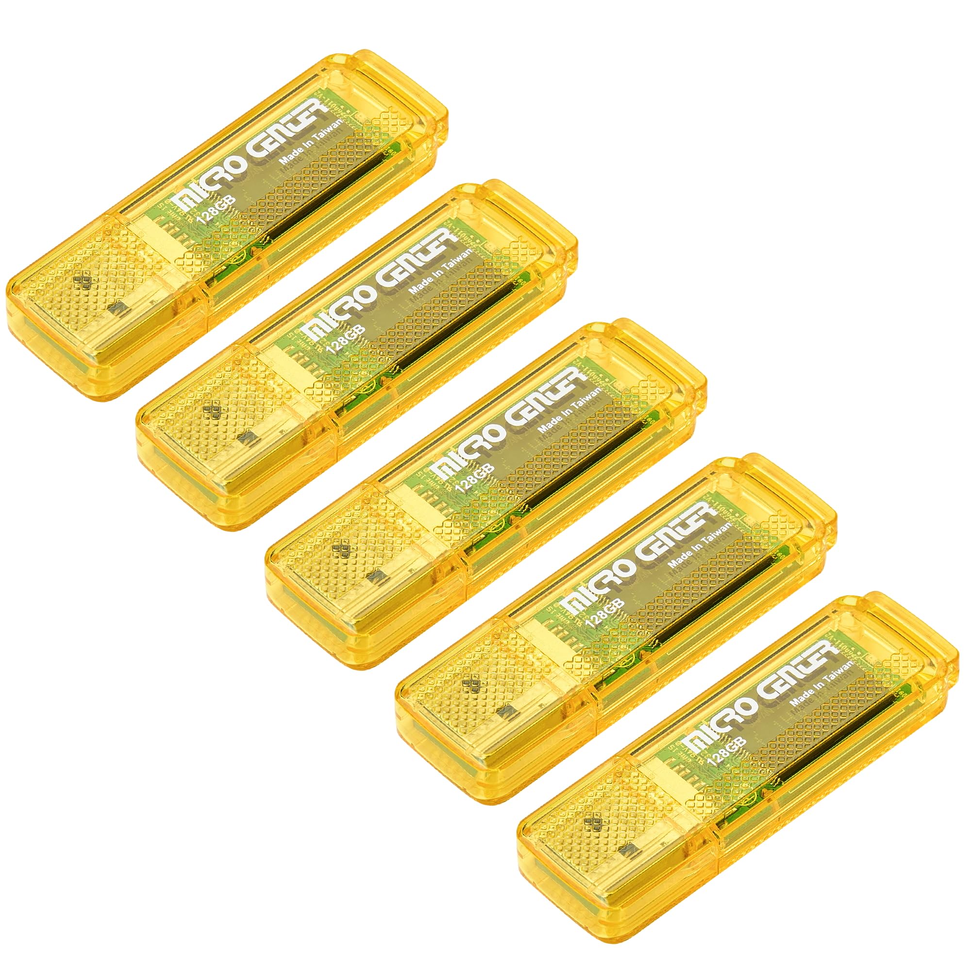 INLAND Micro Center SuperSpeed 128GB 5-Pack Ultra Flash Drive USB 3.0/USB 3.1 Gen1 Memory Stick with Keychain Thumb Drive Photo 