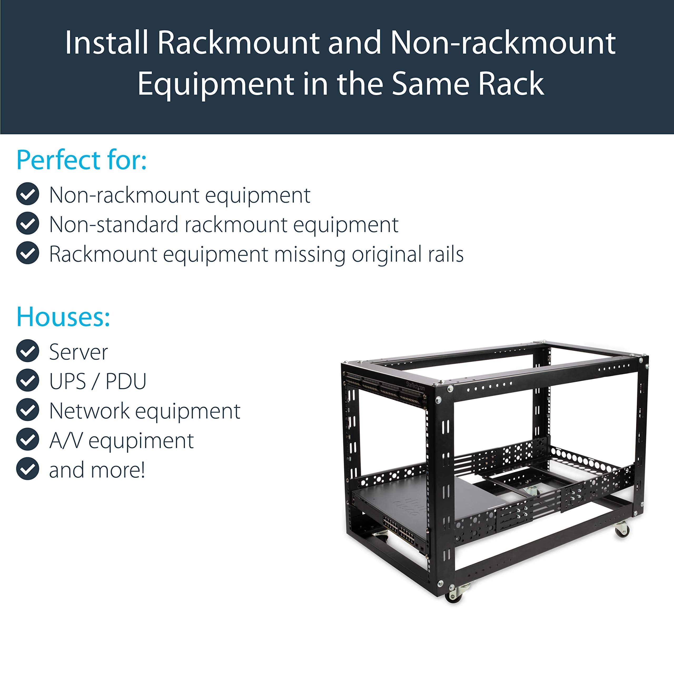 Startech.Com 2U Universal Rack Mount Rails   For 19In Server Rack Enclosure Or Cabinet   Adjustable A/V Rack Rails (Unirails2U)