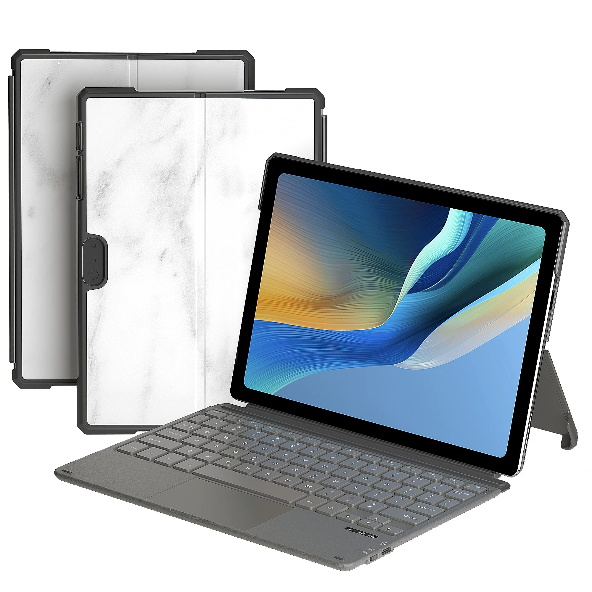 Qulose Keyboard Case For Surface Go 3 2021 / Surface Go 2 2020 / Surface Go 2018, Ultra Slim Portable Wireless Keyboard With Tou