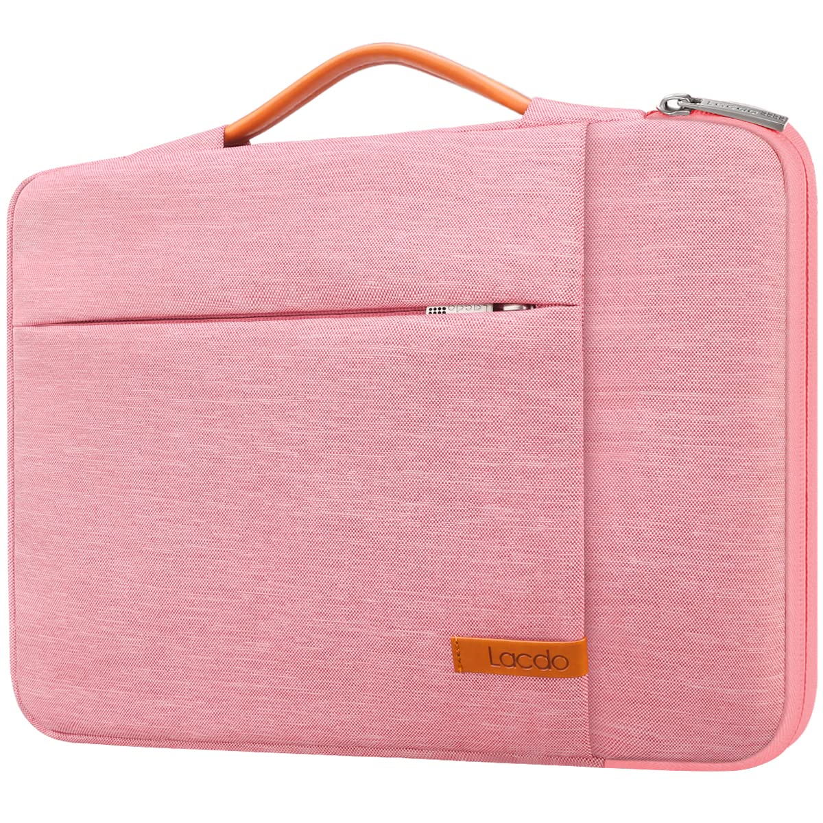 Lacdo 360° Protective 15-15.6 Inch Laptop Sleeve Case for Acer HP Lenovo Dell ASUS Laptop, Acer Aspire 15, HP Pavilion 15, Dell Inspiron 15, Lenovo IdeaPad 15, ASUS ZenBook 15 Computer Bag, Peach