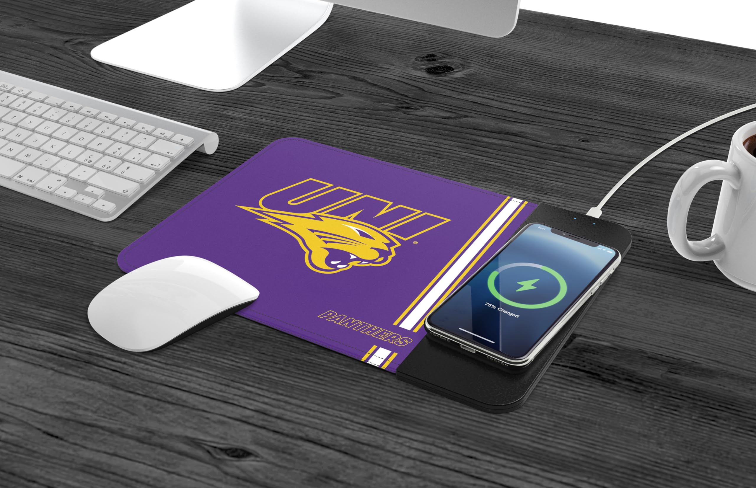 Soar Ncaa Wireless Charging Mouse Pad, Northern Iowa Panthers