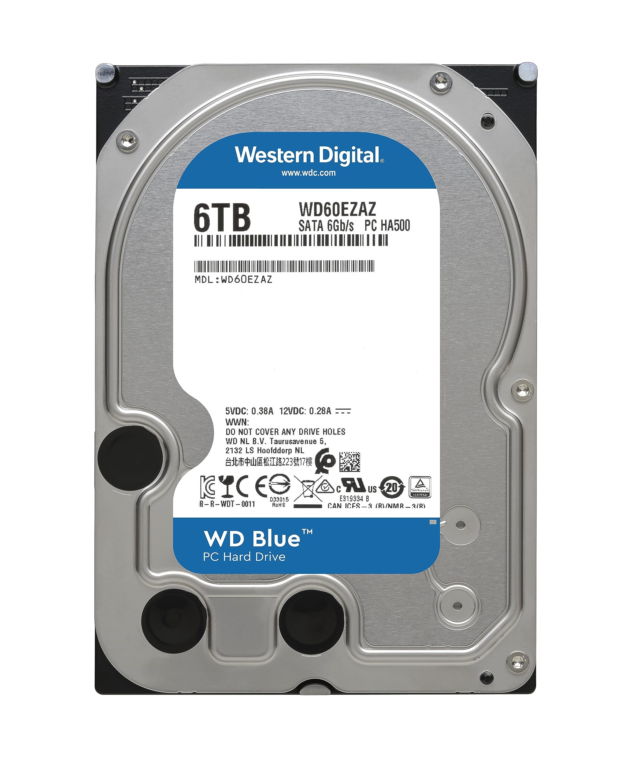 Western Digital 6Tb Wd Blue Pc Internal Hard Drive Hdd - 5400 Rpm, Sata 6 Gb/S, 256 Mb Cache, 3.5 - Wd60Ezaz