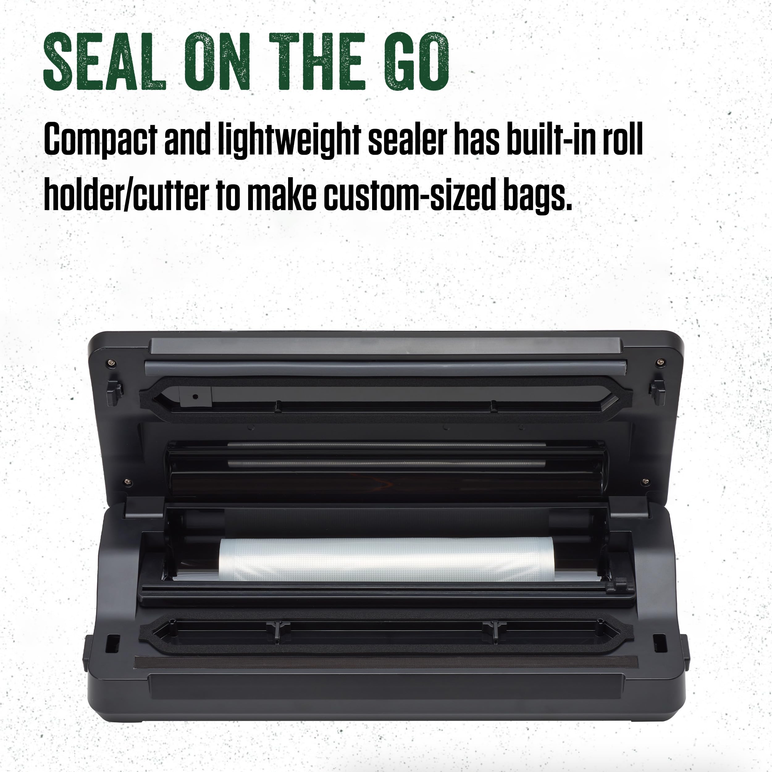 Lem Products Maxvac Go Cordless Plastic Vacuum Sealer With 11.8 Inch Seal Bar, Silver And Black