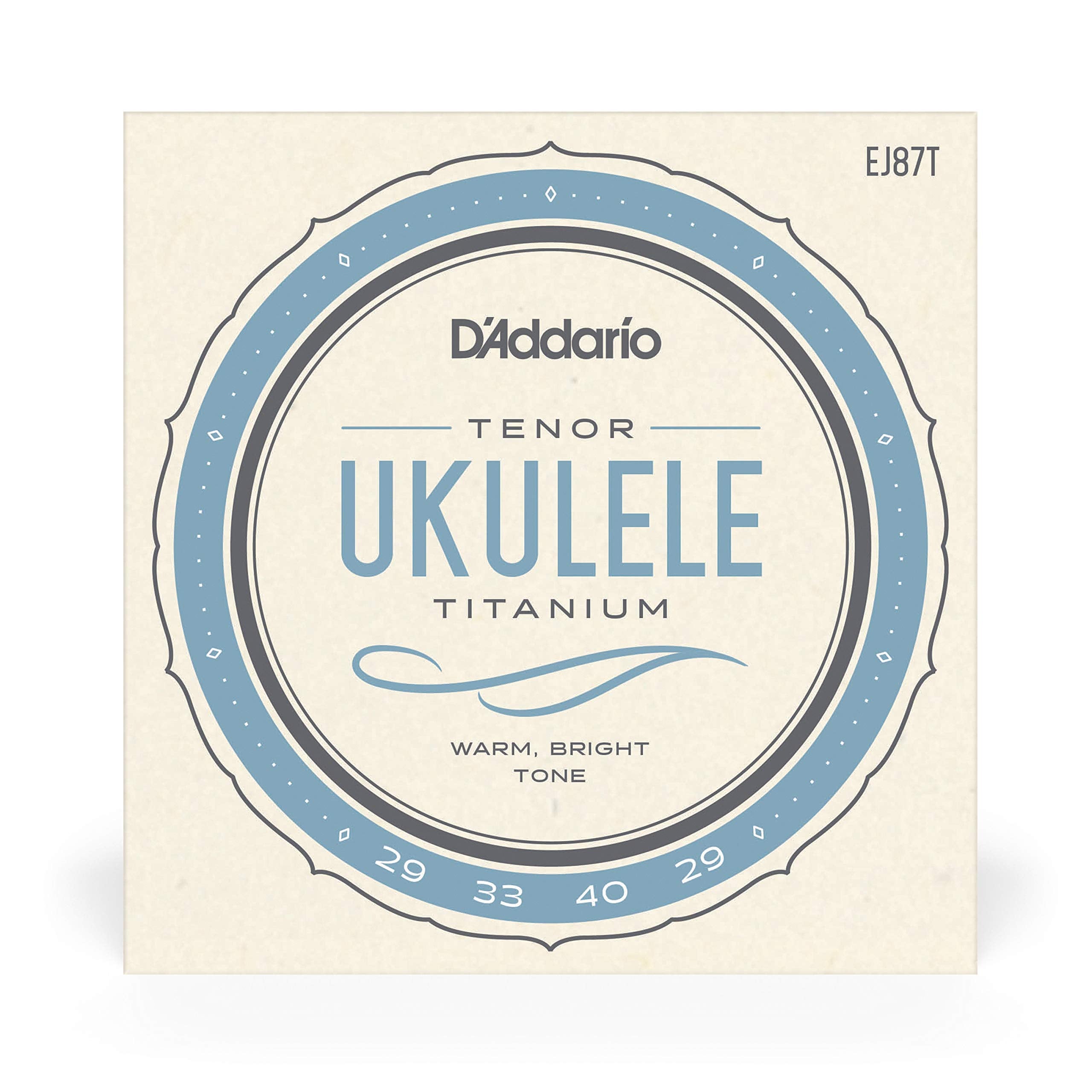 D'Addario Tenor Ukulele Strings, Titanium, Ej87T, 4 String Set, Pack Of 1