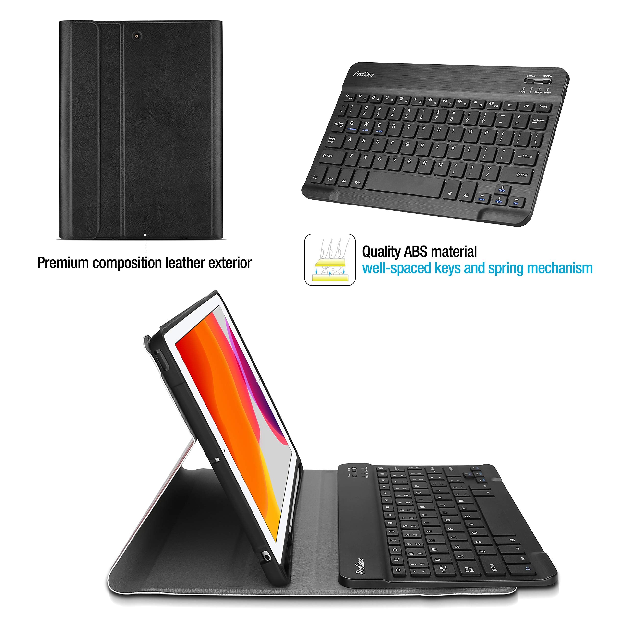 Procase Keyboard Case For Ipad 10.2 9Th Gen 2021/ 8Th Gen 2020/ 7Th Gen 2019/ Ipad Air 10.5'' 2019 / Ipad Pro 10.5 2017, Wireles