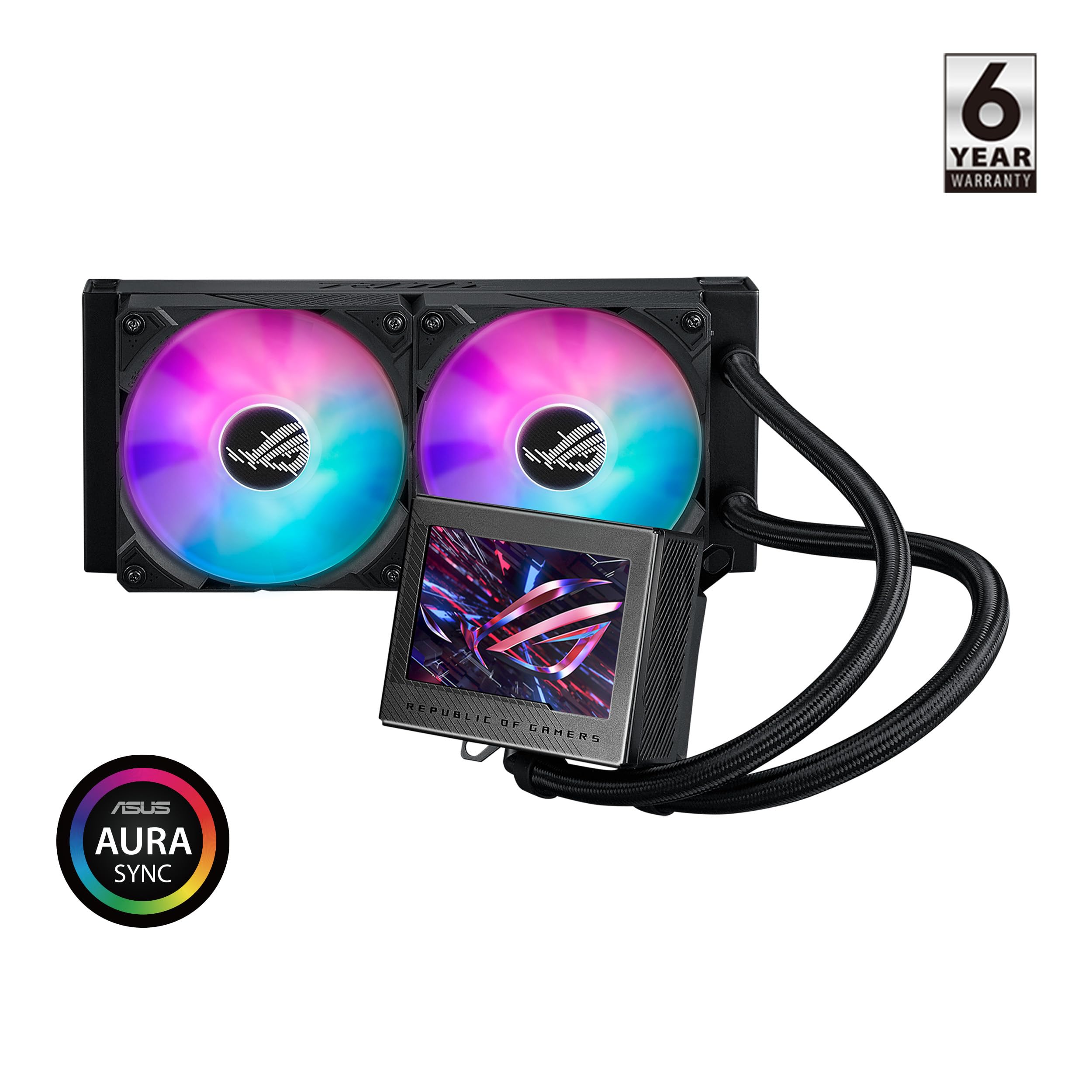 Asus Rog Ryujin Iii 240 Argb All-In-One Liquid Cpu Cooler With 240Mm Radiator. Asetek 8Th Gen Pump, 2X Magnetic 120Mm Argb Fans