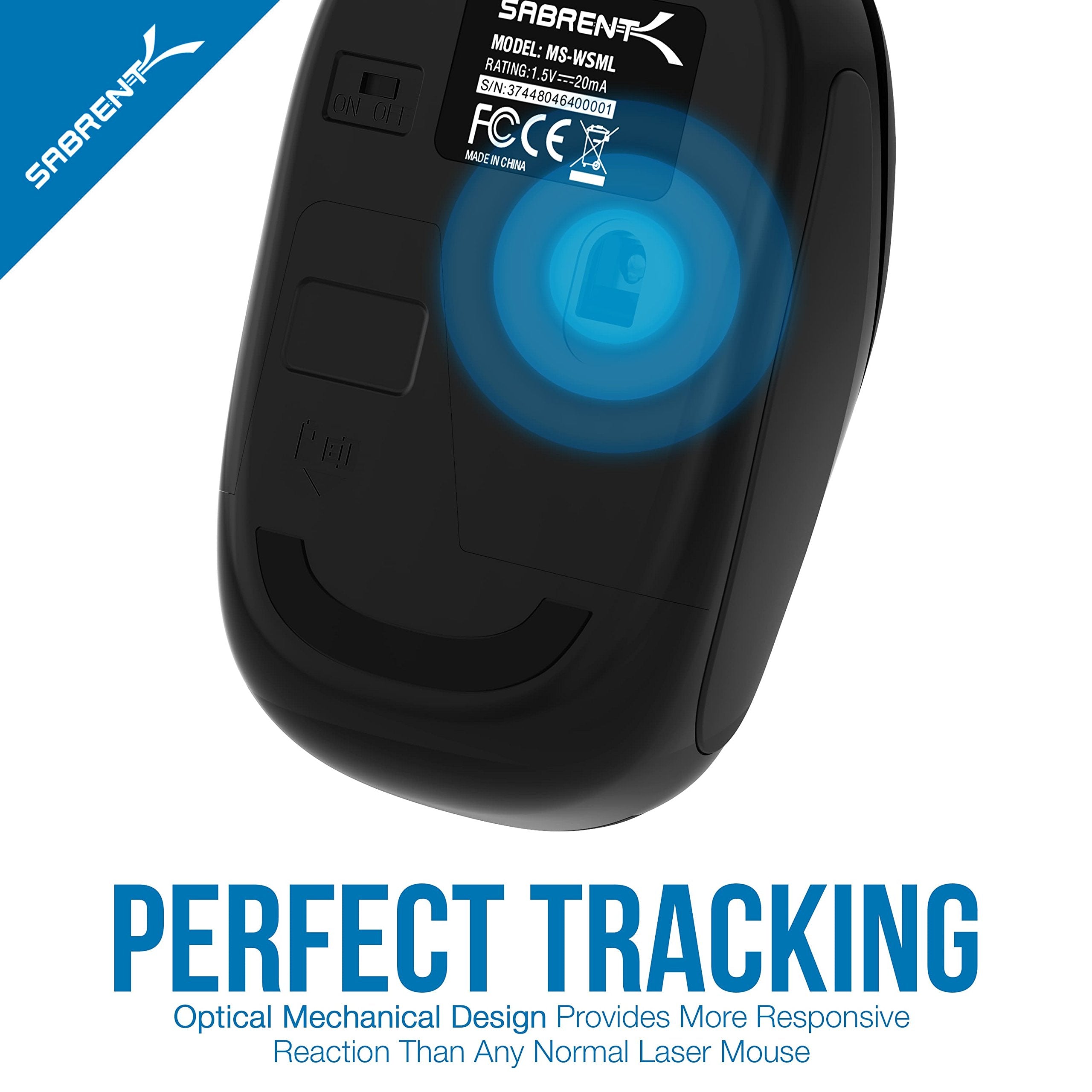 SABRENT Mini Travel 2.4GHz Wireless Mouse with Nano Receiver (MS WSML)