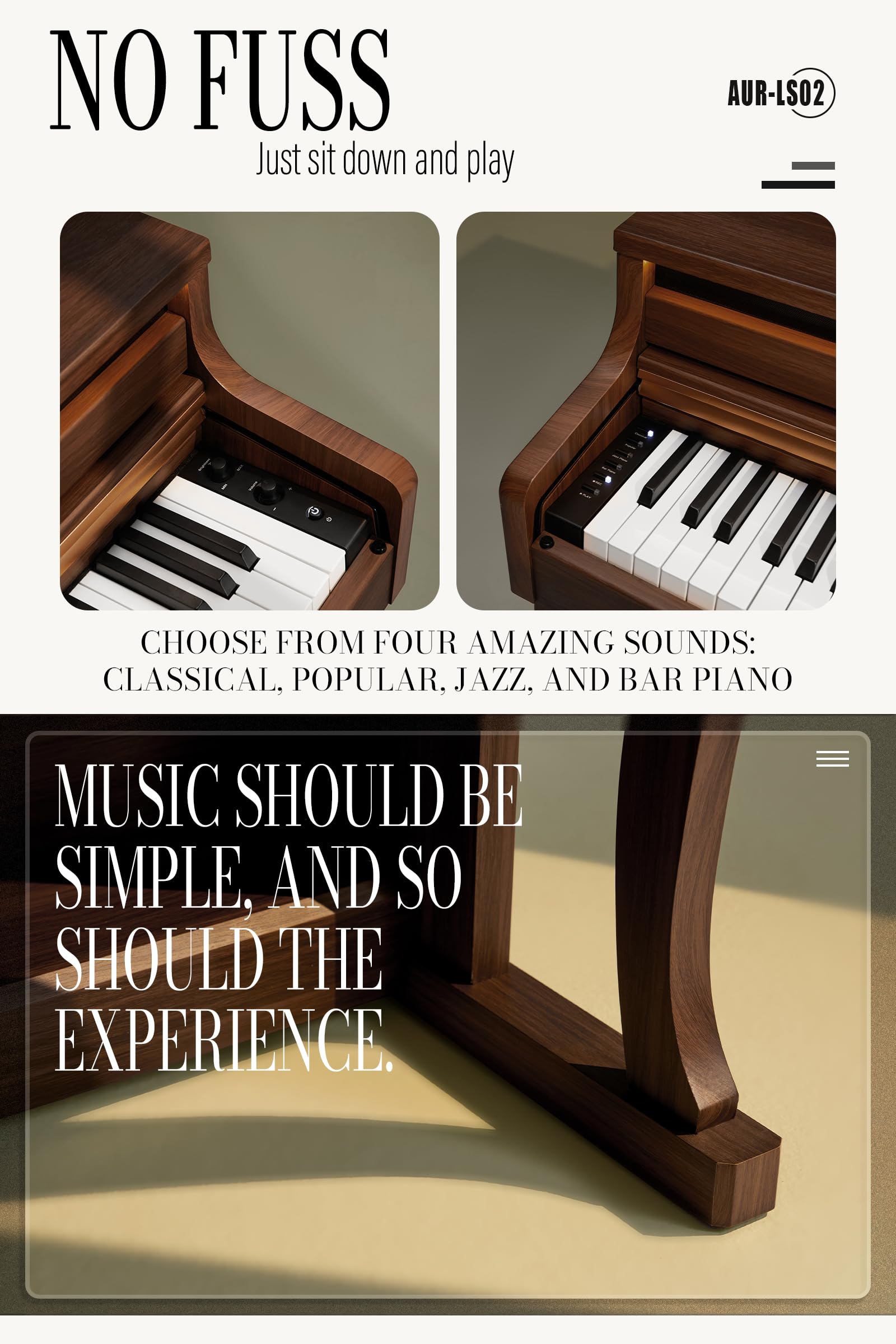 Aklot Upright Digital Piano Keyboard: 88-Key Graded Hammer Action Weighted Keyboard With Ambient Light, Triple Pedal, Usb-Midi,