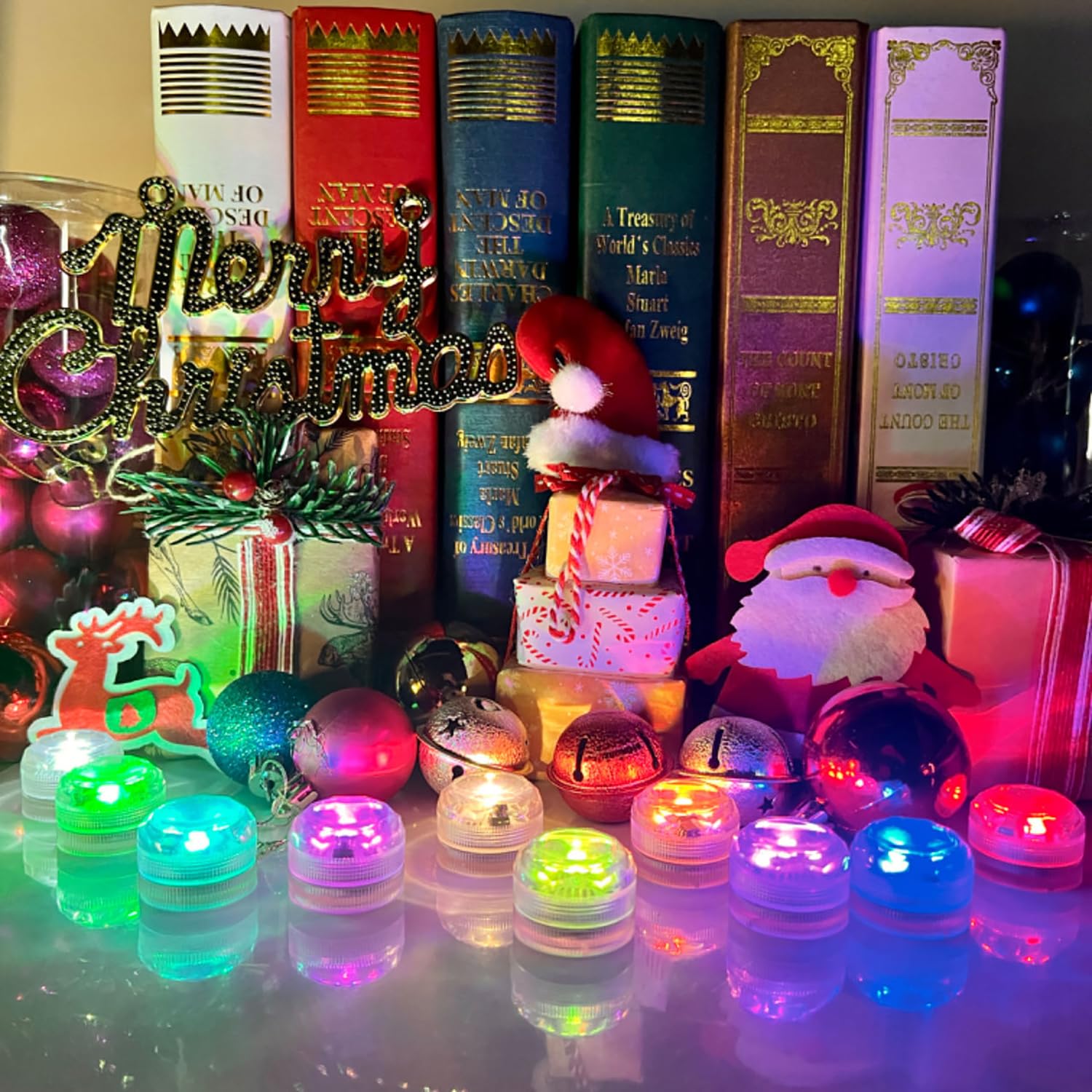 Mini Submersible Led Lights,Small Waterproof Led Tea Lights Candle With Remote Battery Led Operated,Rgb Color Changing For Vase