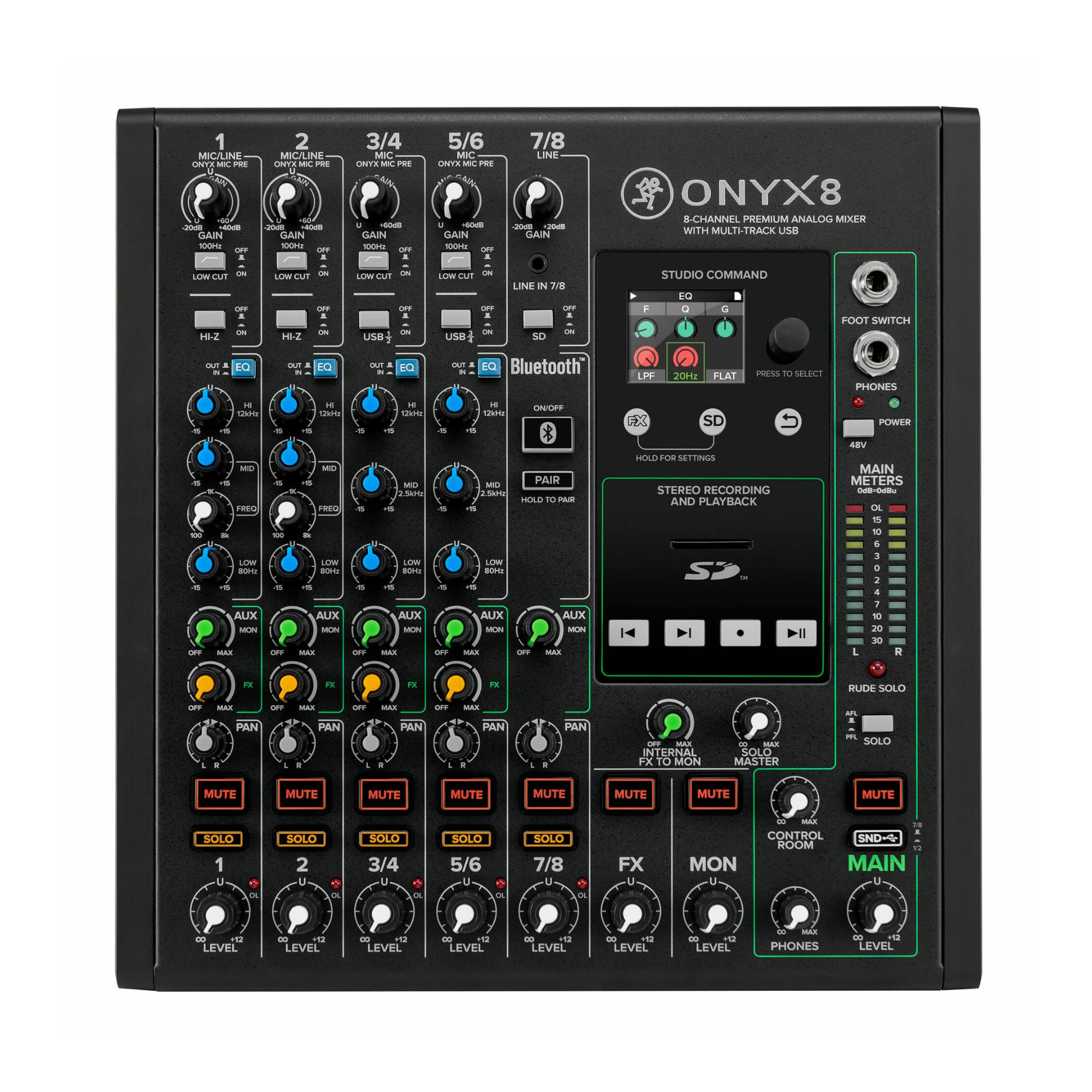 Mackie Onyx8 8 Channel Analog Mixer With Multi Track Usb