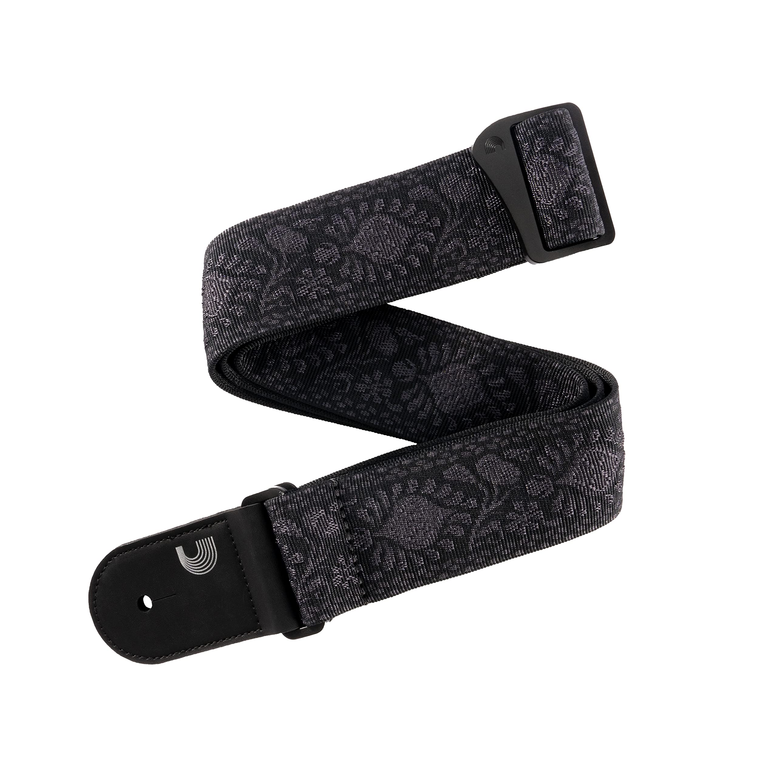 DAddario Woven Guitar Strap  Electric, Acoustic & Bass Guitar Strap  Black Leather Ends  50MM Width, Adjustable Length  Cla