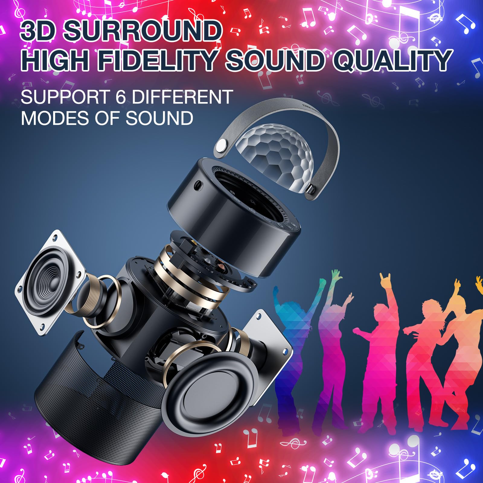 Momoho Mini Karaoke Machine For Kids Adults With 2 Wireless Mics Mini Portable Bluetooth Speaker Wireless Singing Machine, Disco