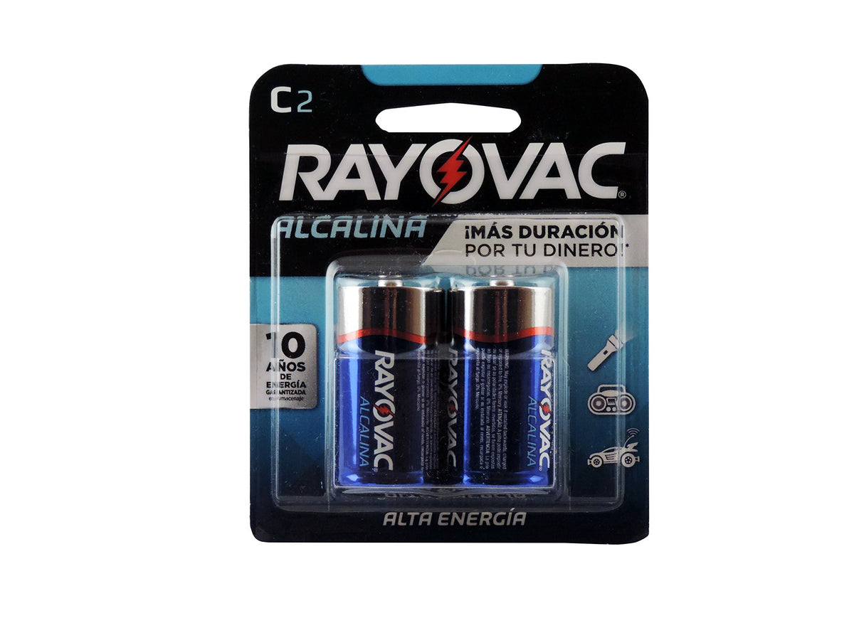 Rayovac Alkaline C Batteries, 814 2F, 2 Pack