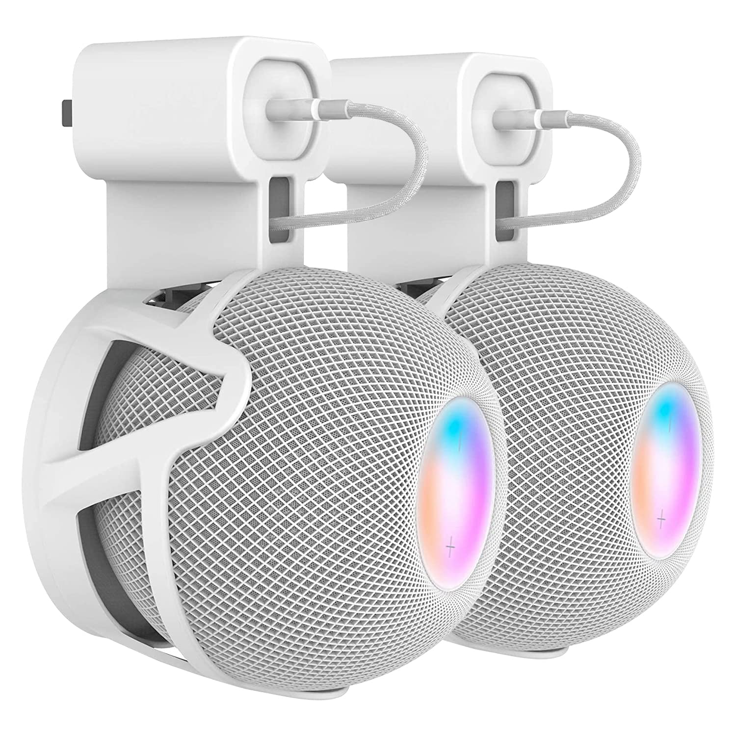 Cuhioy Wall Mount For Homepod Mini, Built In Cord Management Speaker Stand For Outlet Home Pod, Space Saving Smart Speaker Plug