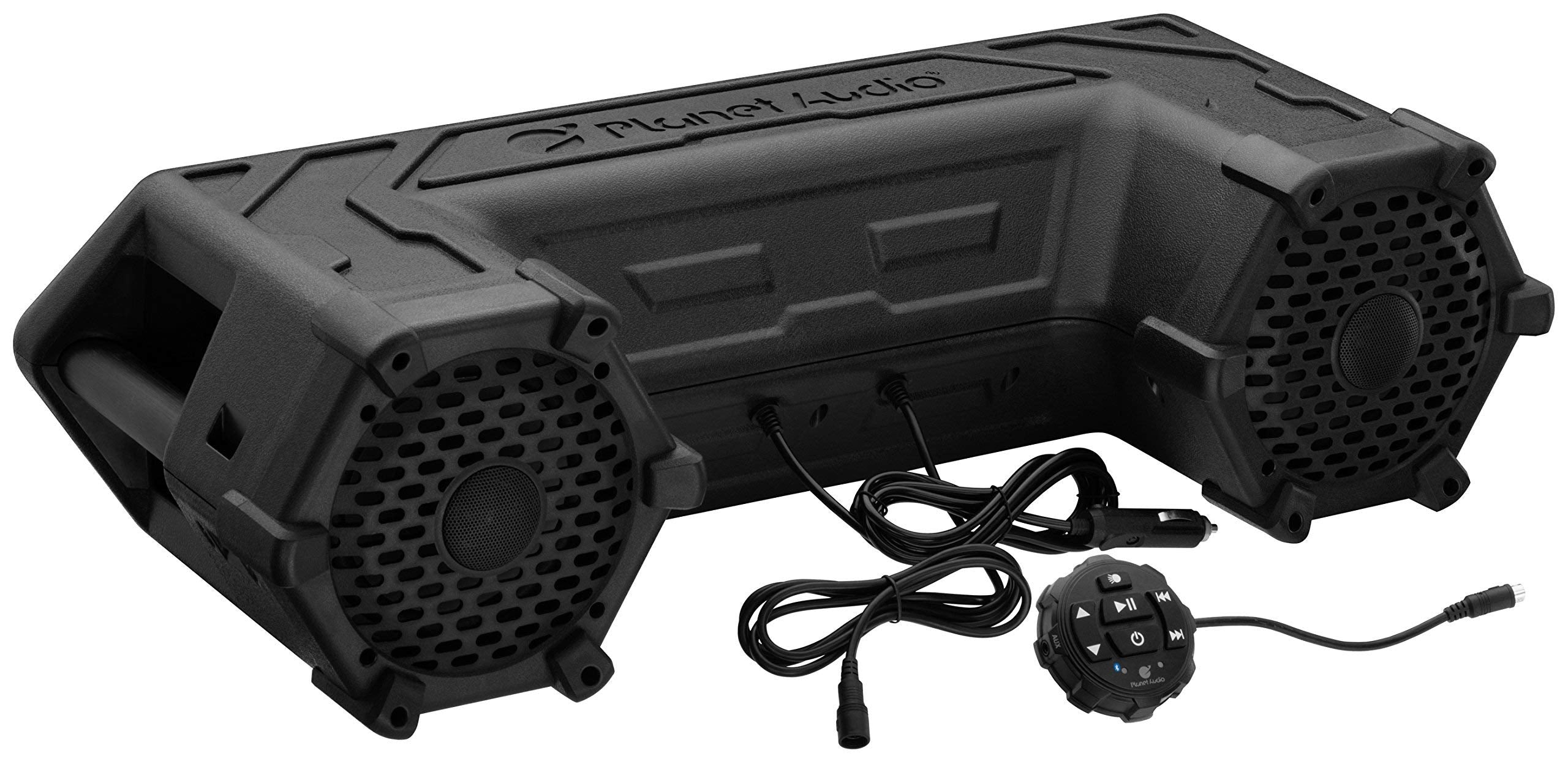 Planet Audio PATV65 ATV UTV Sound System - 6.5 Inch Speakers, Tweeters, IPX5 Weatherproof, Bluetooth, Built-in Amp, LED Lightbar