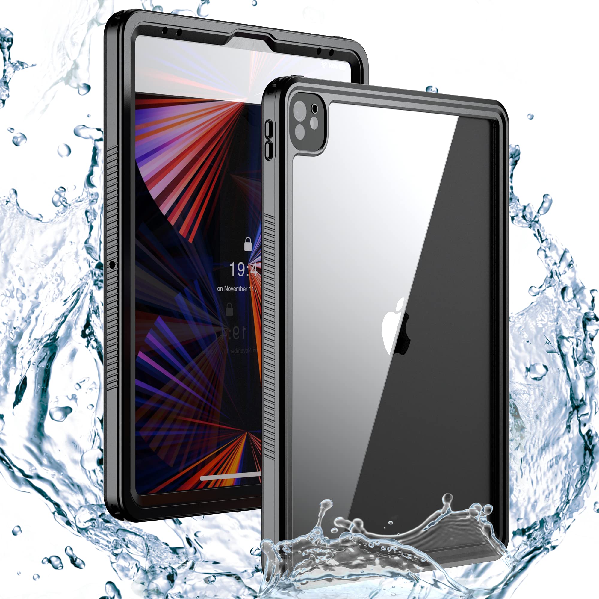 Designed for 2021/2022 iPad Pro 12.9-inch Waterproof Case (5th Generation/6th Generation) Shockproof Drop Proof Full Body with S