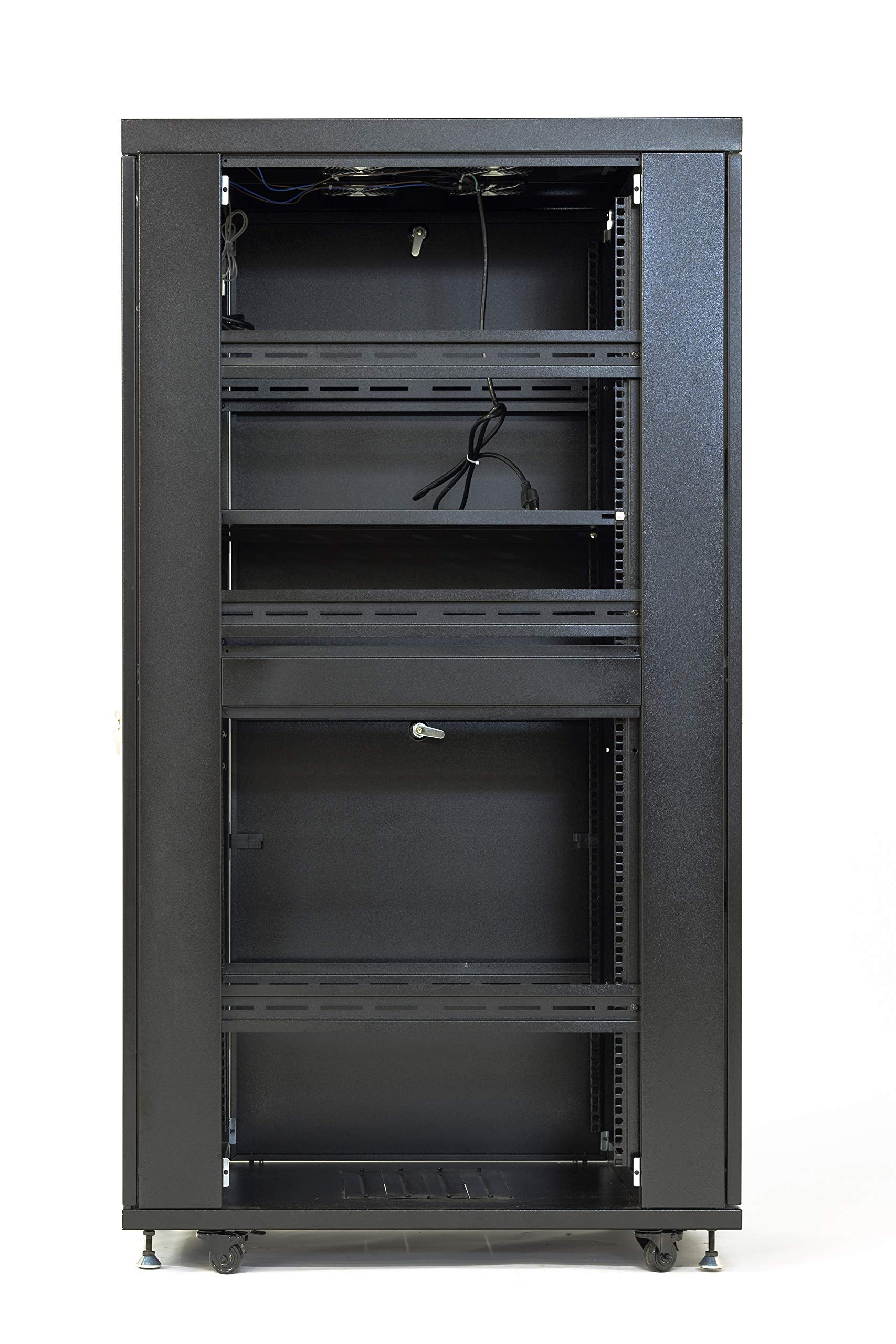 Server Rack   39 Inch Deep   Server Cabinet   On Wheels   Locking Network Cabinet   Networking Enclosure   Lockable Rack Mount   Pdu   Lcd Screen   Thermostat   4 X Fans (42U (24' W X 39' D X 84' H))