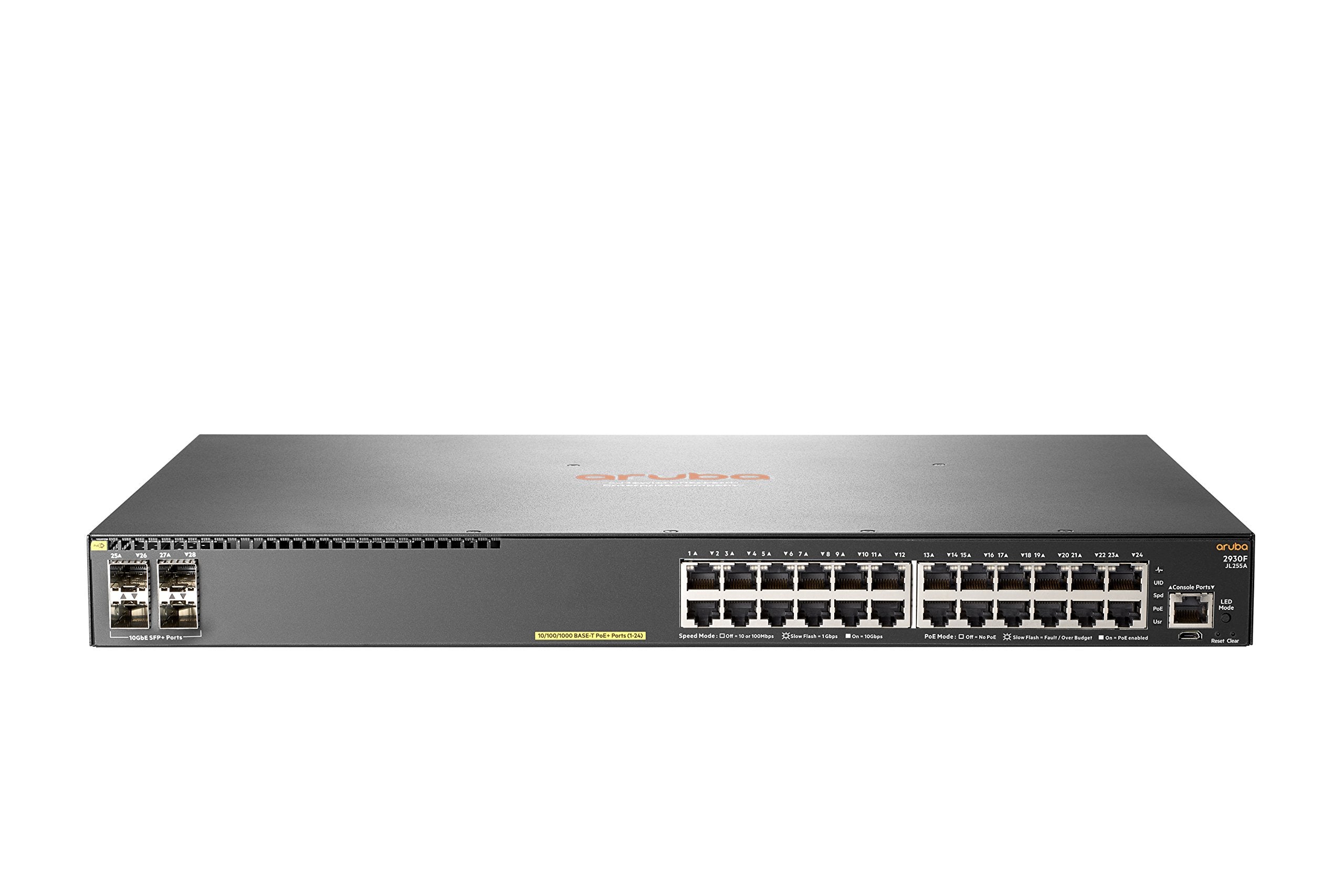 NEW Aruba HPE JL255A 2930F Series 24x 1GB PoE+ RJ-45 4x 10GB SFP+ Switch
