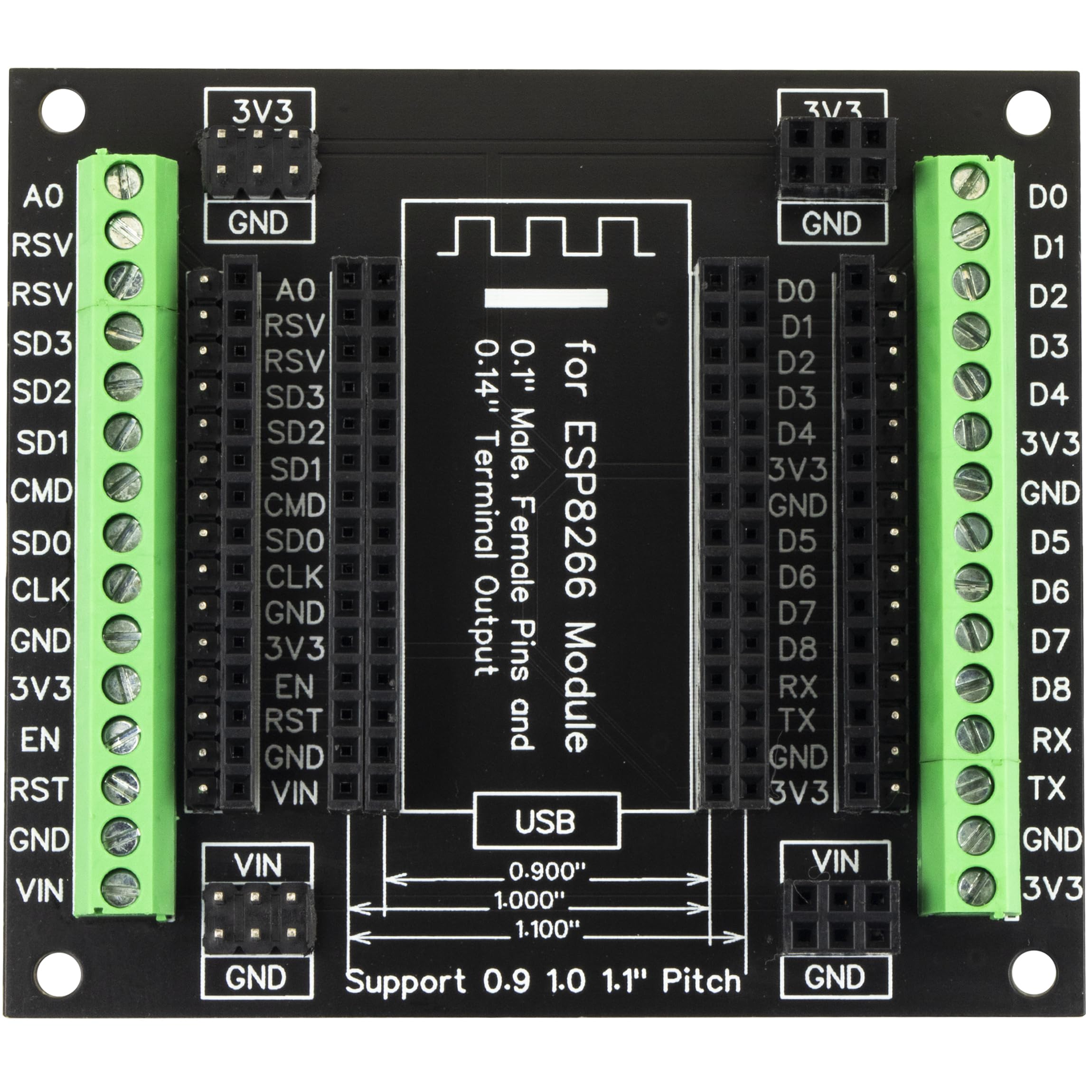 Whiteeeen For Esp8266 Super Breakout Board 3.5Mm / 0.14'' Terminal Gpio Expansion Board 3 Types Outputs For Esp8266 Esp 12E Node