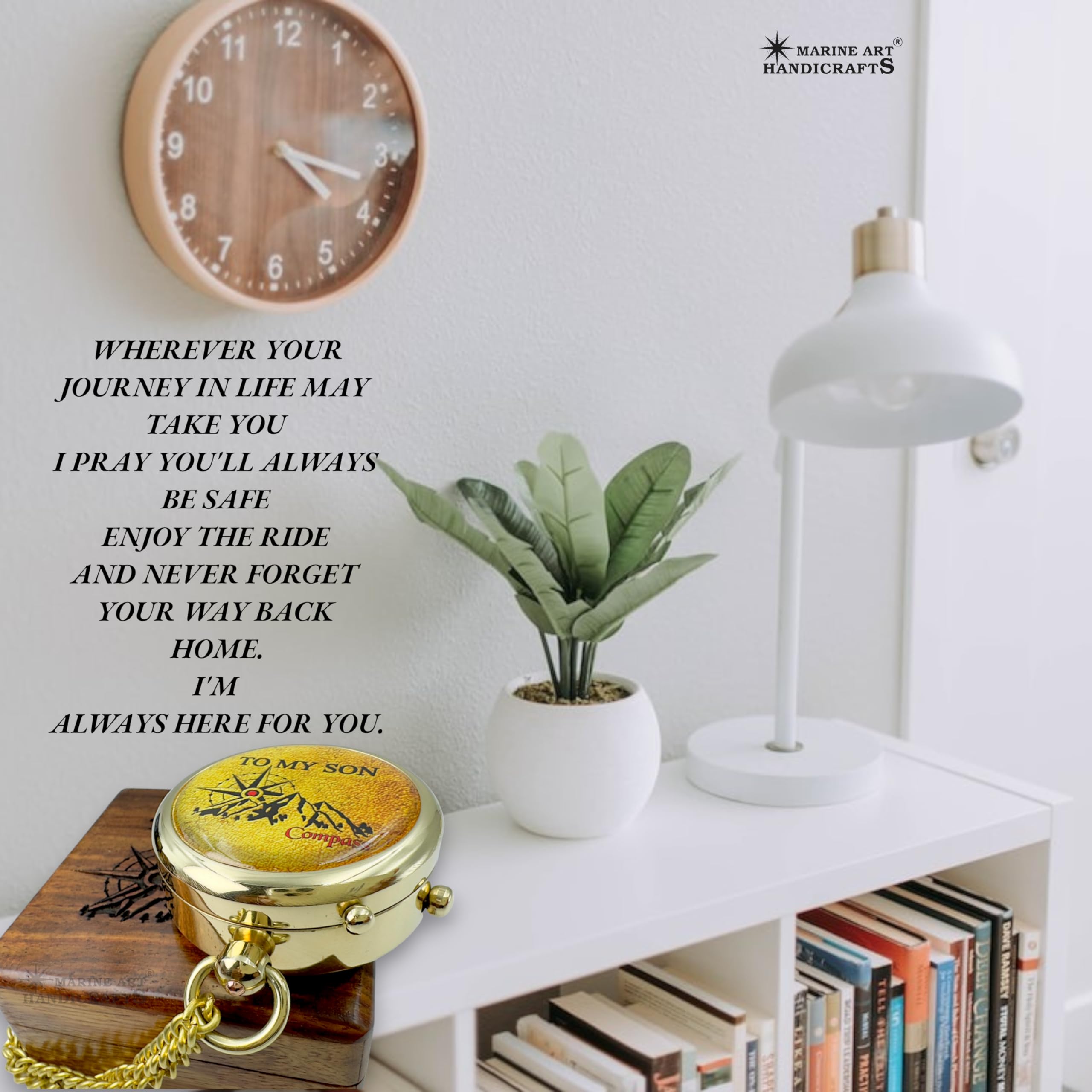 To My Son - Never Forget That I Love You, Brass Compass, Gift For Son From Mom And Dad, Graduation, Baptism, Confirmation, Commu