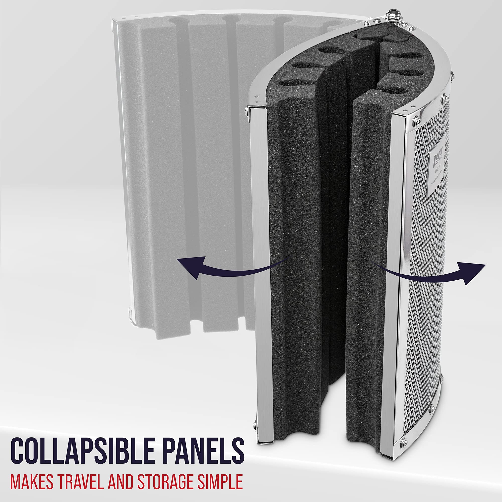 Lyxpro Vri 30 Sound Absorbing And Vocal Booth Recording Microphone Isolation Shield Panel For Home Office And Studio Portable &