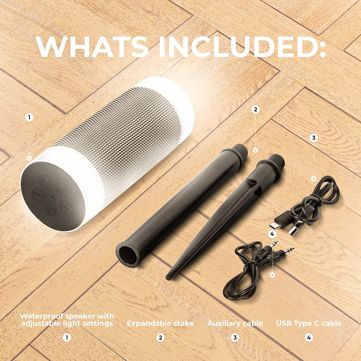 Ijoy Wireless Speaker With 10 Hour Playtime - Ip66 Waterproof, Dustproof, Weatherproof Light Up Bluetooth Tiki Speaker With Led