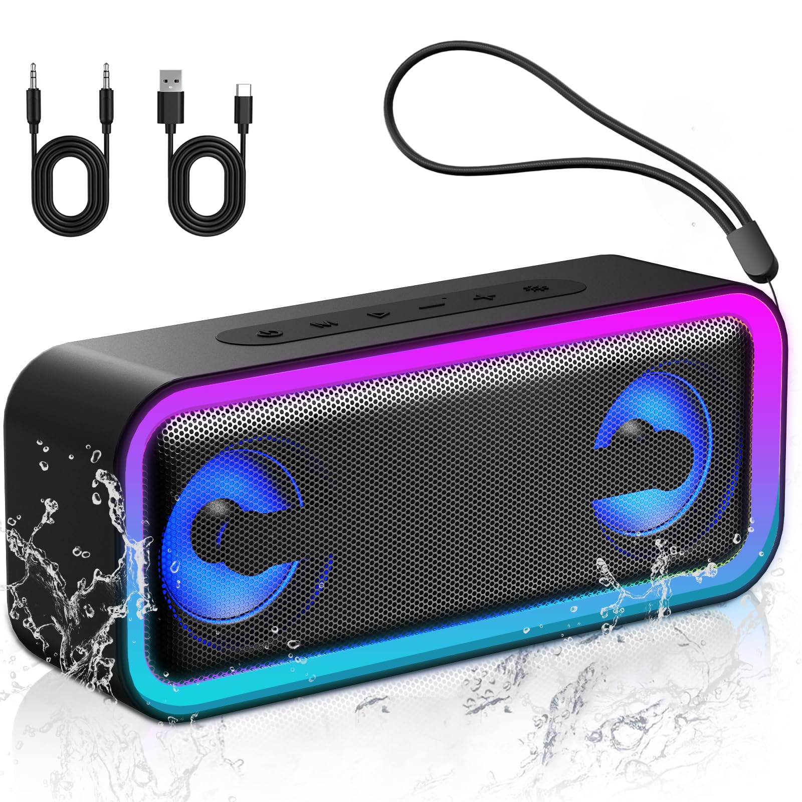 IKT Portable Bluetooth Speaker, 20W HD Sound, IPX7 Waterproof, Wireless, Big Sound and Deep Bass, TWS Pairing, 30Hrs of Playtime