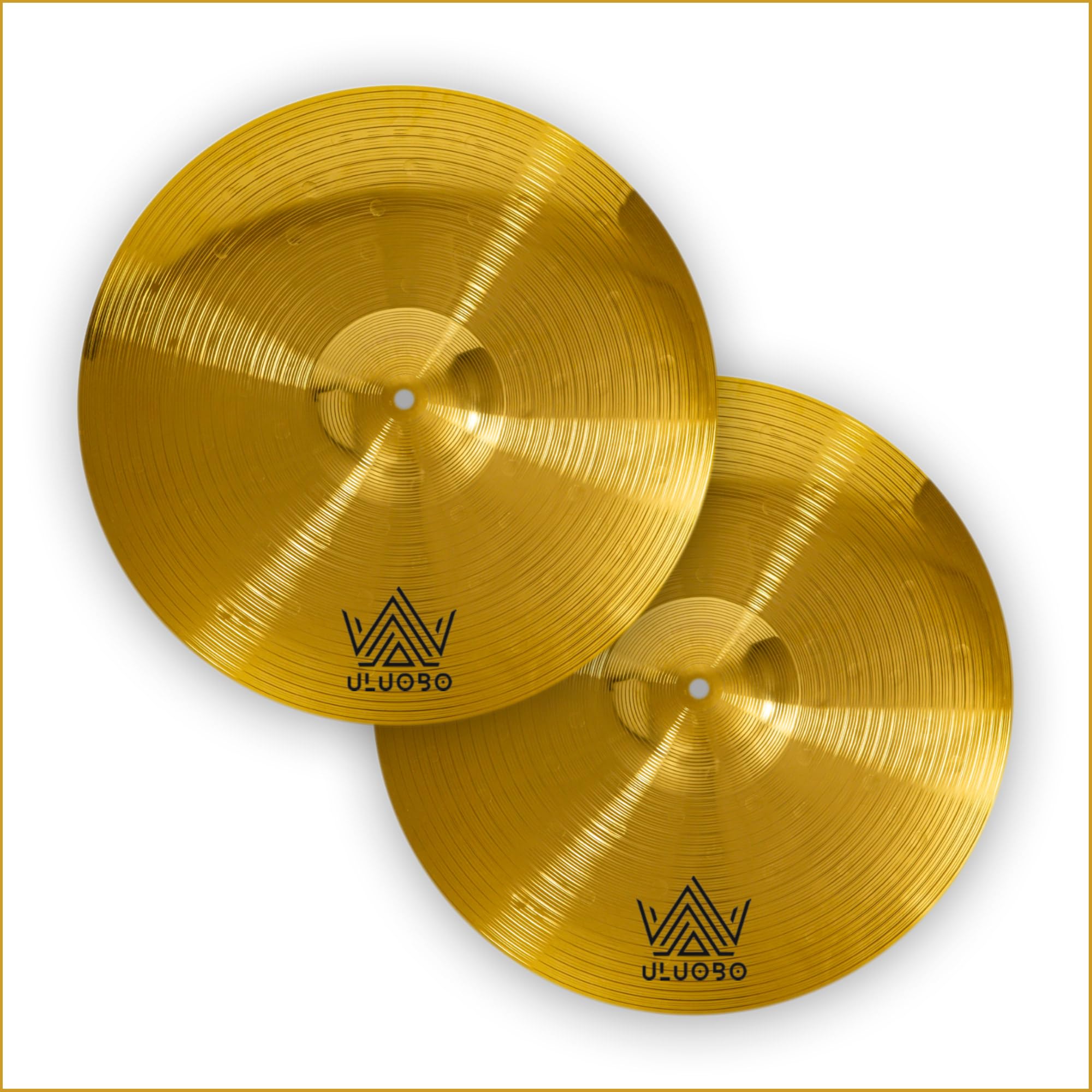 Hi Hat Cymbals, High Hats Cymbal Pair, 13 inch Mini Symbol Set (2 PCS, Gold)