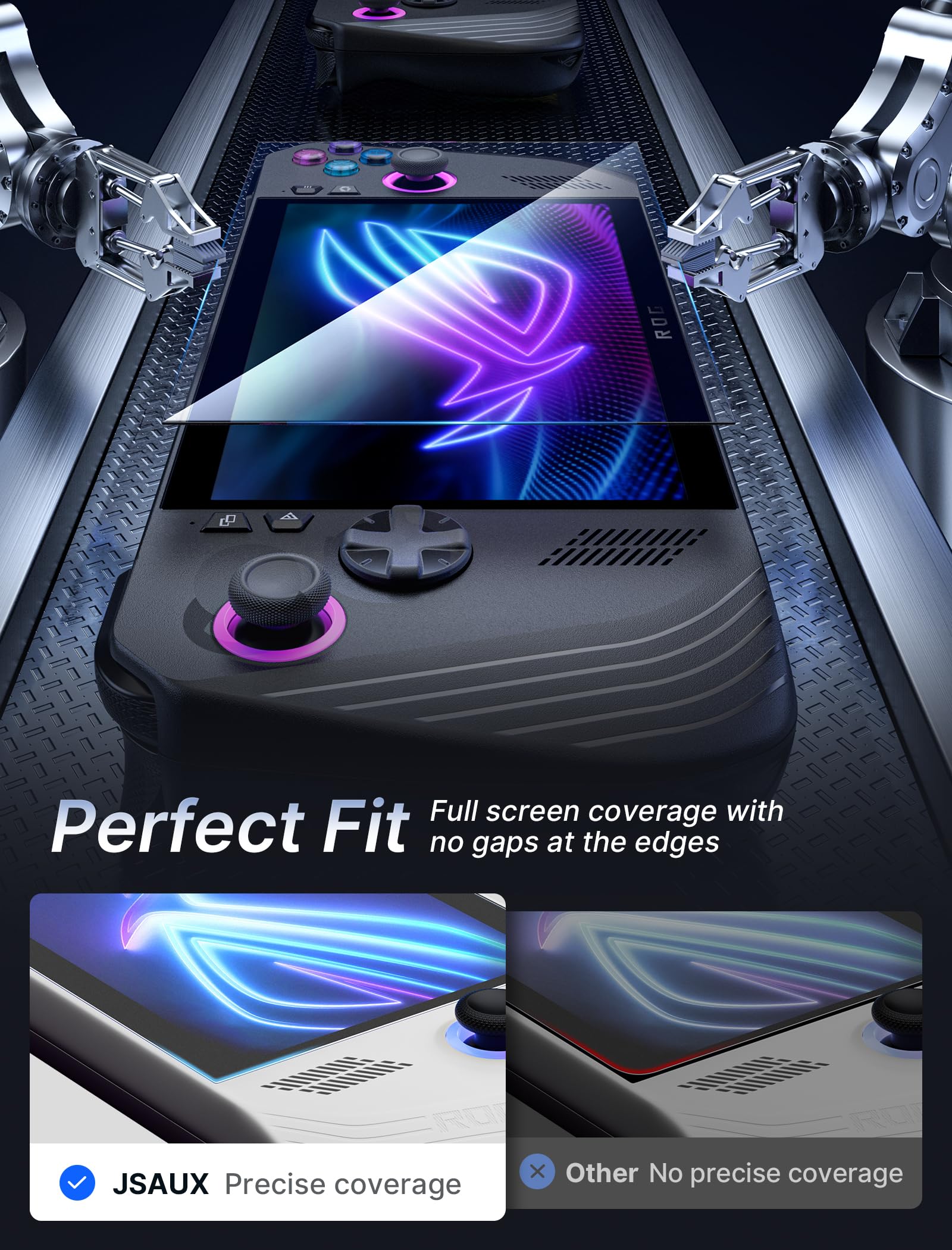 Jsaux Rog Ally Screen Protector 2 Pack, Ultra Hd Glass Protector 9H Hardness Tempered Glass With Guiding Frame(Guiding Frame N/A