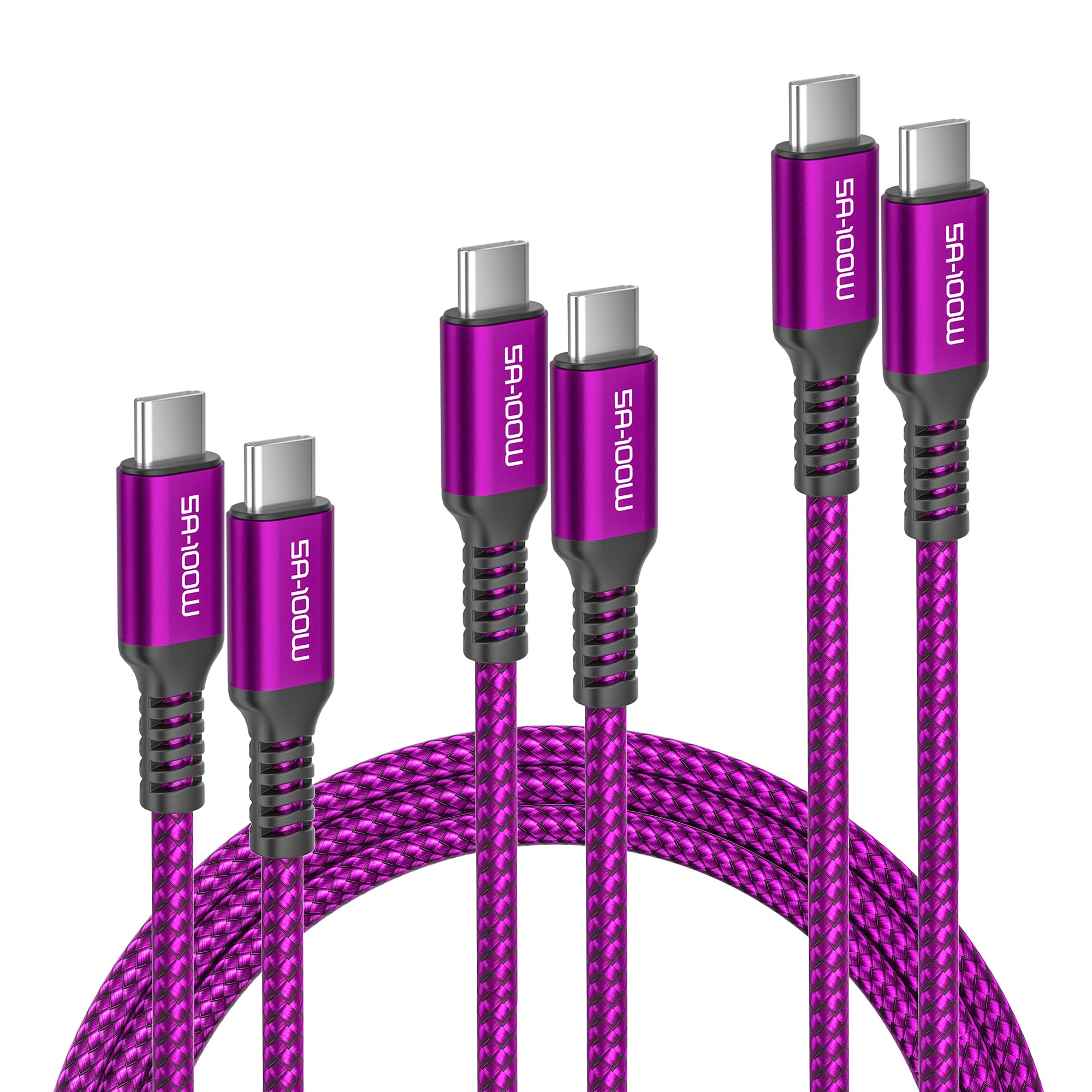 Elebase For Iphone 16 Pro Max Charging Cable 3.3/6.6/10Ft 3Pack,100W Usb C To Usbc Charger Cord For Car Iphone 16 15 Plus,Macboo