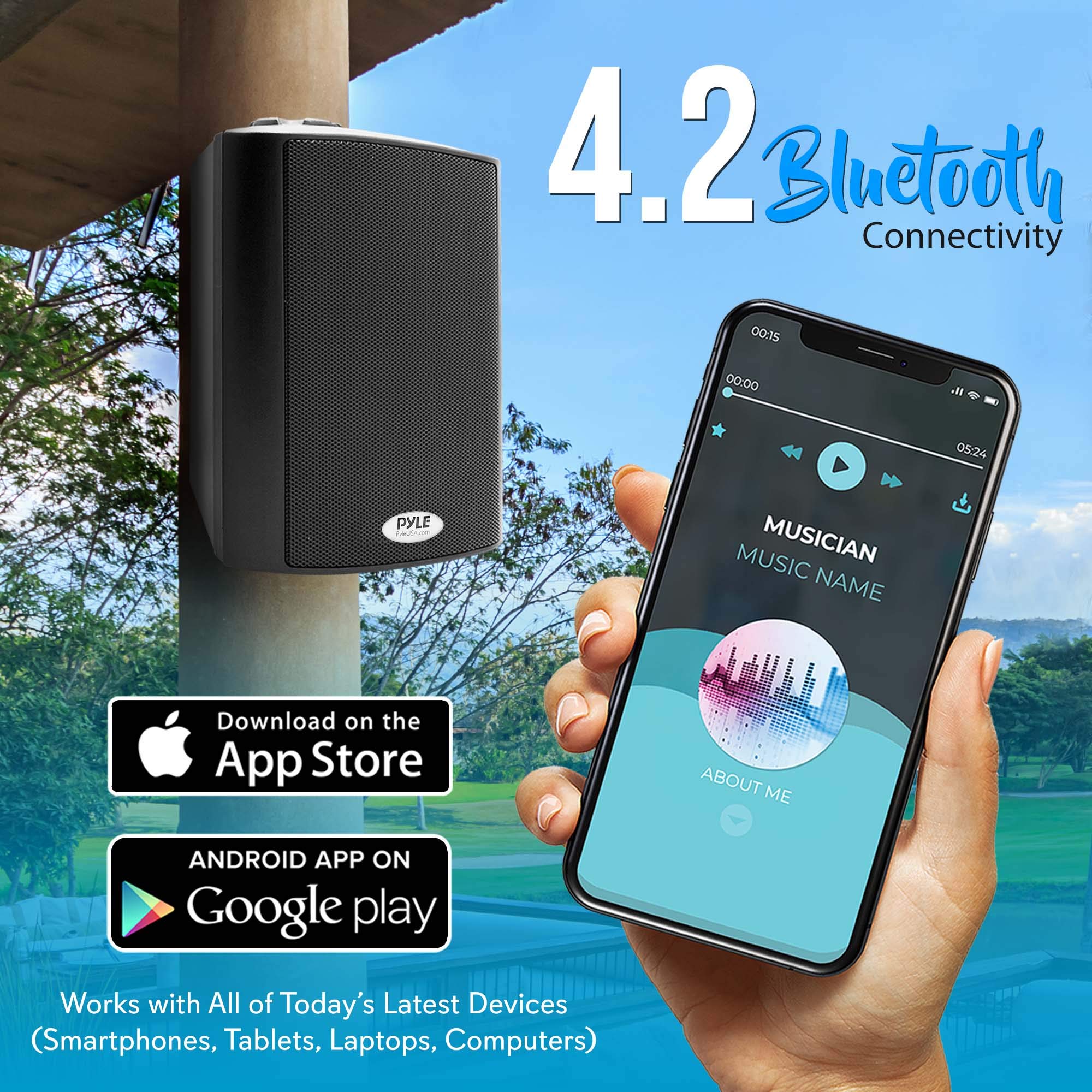 Pyle Wall Mount Home Speaker System - Active Passive Mountable Bookshelf Indoor Studio Garage Patio Stereo Sound Home Theater Sp