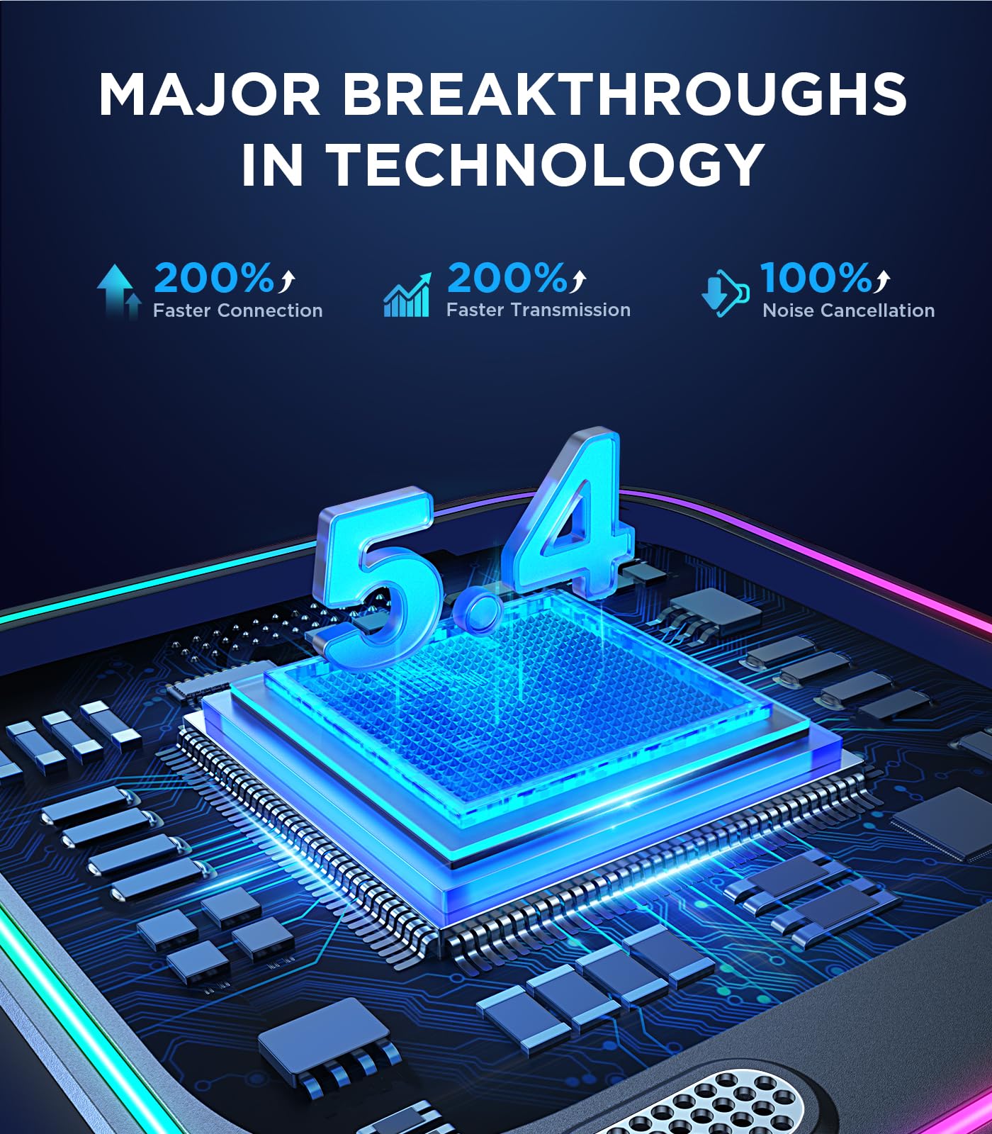 Joyroom Bluetooth 5.4 Aux Car Adapter[2024 Upgrade] [Stronger Dual Mics& Noise Cancellation] [Multifunction Button& Plug And Pla