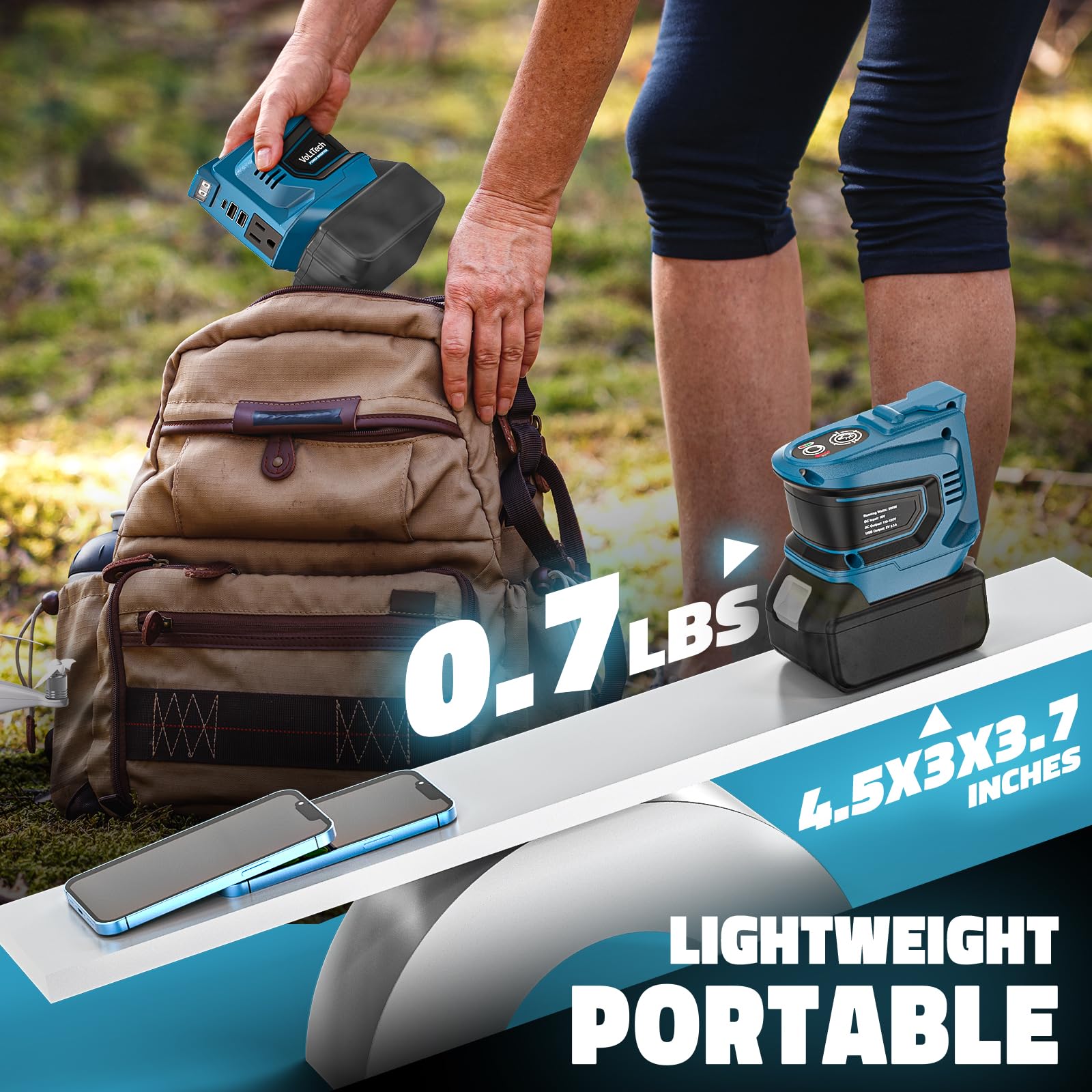 200W Power Inverter For Makita 18V Battery, Volttech Battery Inverter 18V To 110V 120V, Portable Power Station Usb Charger Adapt