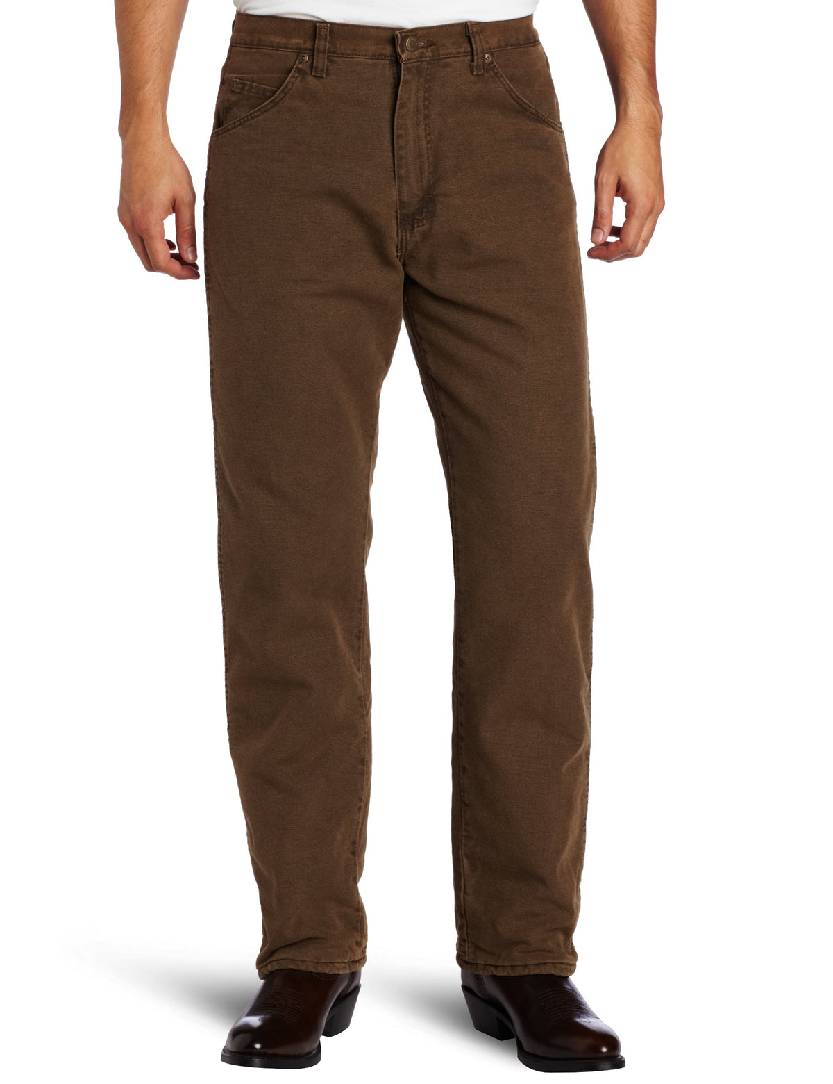 Wrangler Mens Big  Tall Rugged Wear Woodland Thermal Jeans, Night Brown, 52W X 32L Us