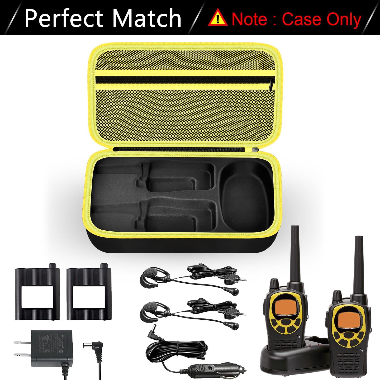 Ankhoh Walkie Talkie Case Holder For 50 Channel Gmrs Two Way Radio, Long Range Handheld Mobile Radios Hard Storage Carrying Box