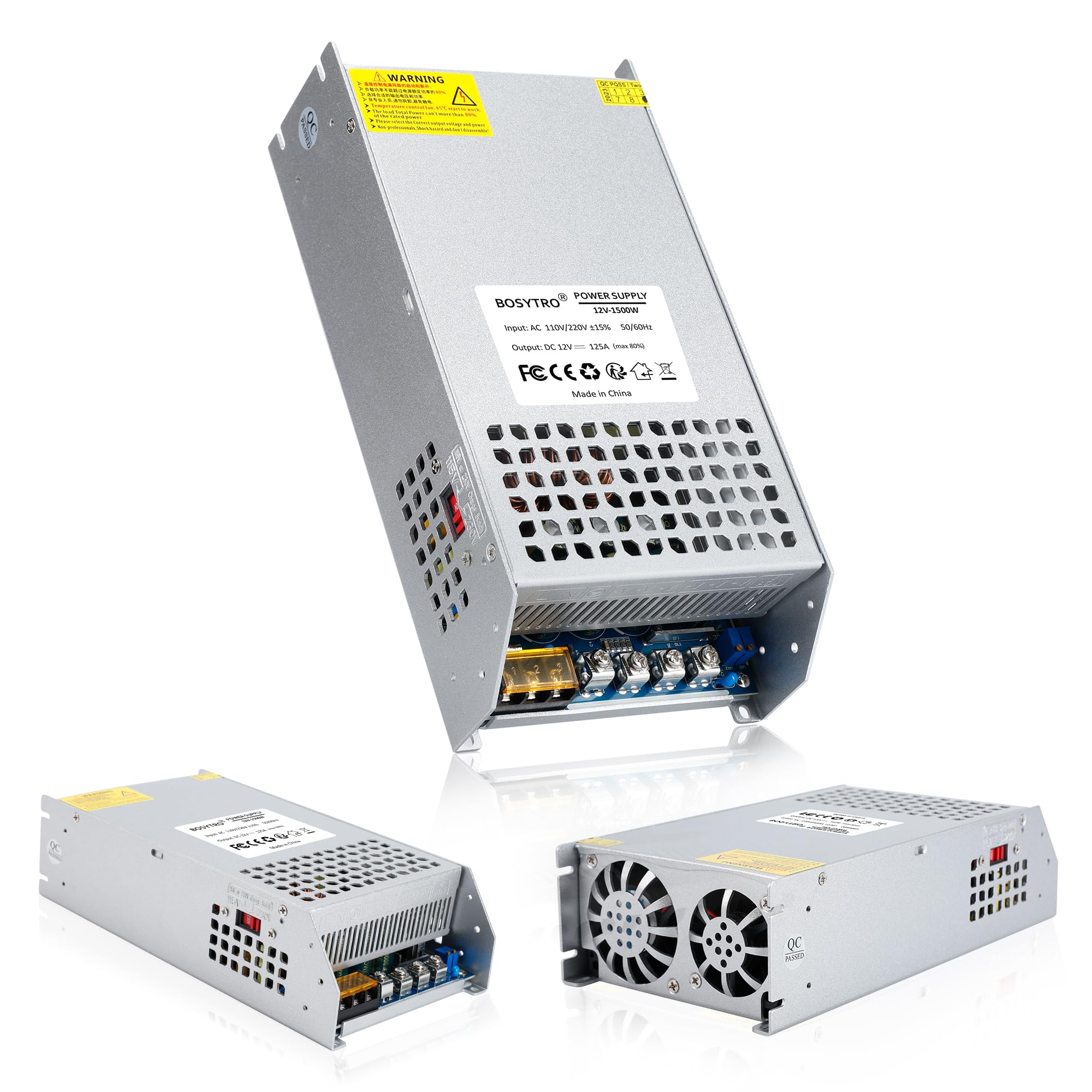 Bosytro 12V 125A 1500W Dc Switching Power Supply Adapter Psu Ac 110V / 220V Dc 12V Transformer Adapter, For 3D Printer,Cctv Came