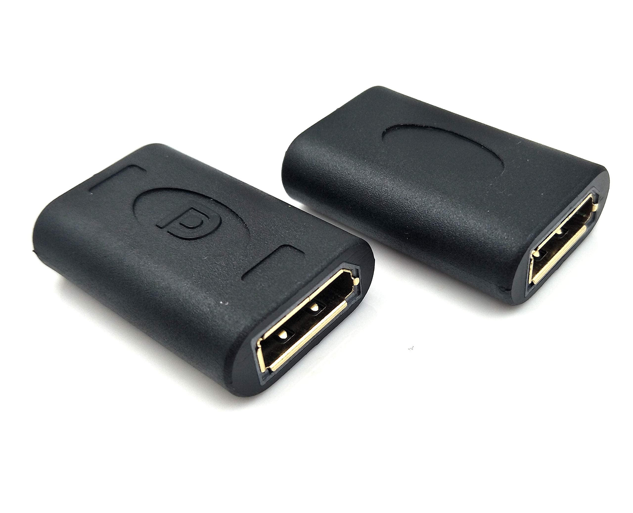 Poyiccot Displayport To Displayport Coupler, 2 Pack 4K Dp To Dp Female To Female Coupler Extender Extension Adapter, Black