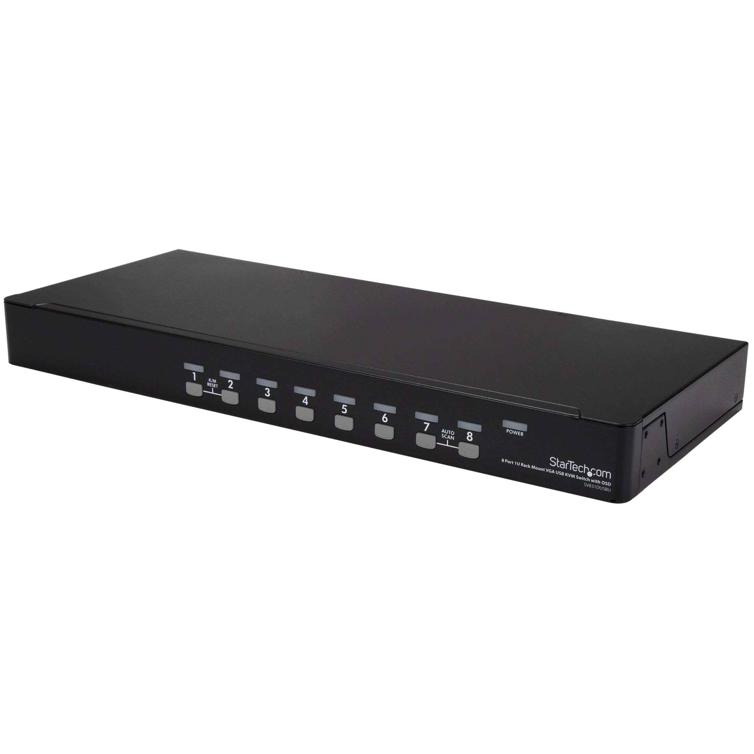StarTech.com 8 Port 1U Rackmount USB KVM Switch Kit with OSD and Cables - Rack mount KVM - VGA KVM Switch - 8 Port KVM Switch, T